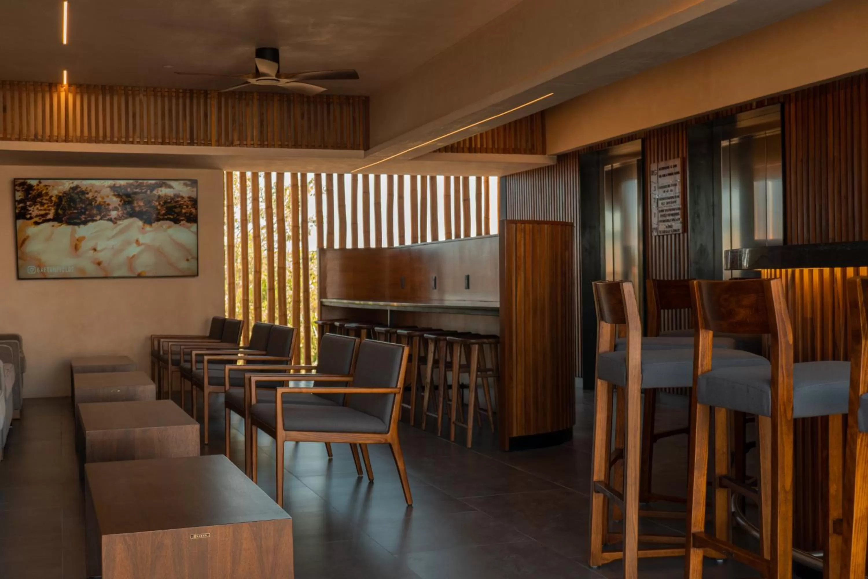 Seating area in Hive Cancun by G Hotels