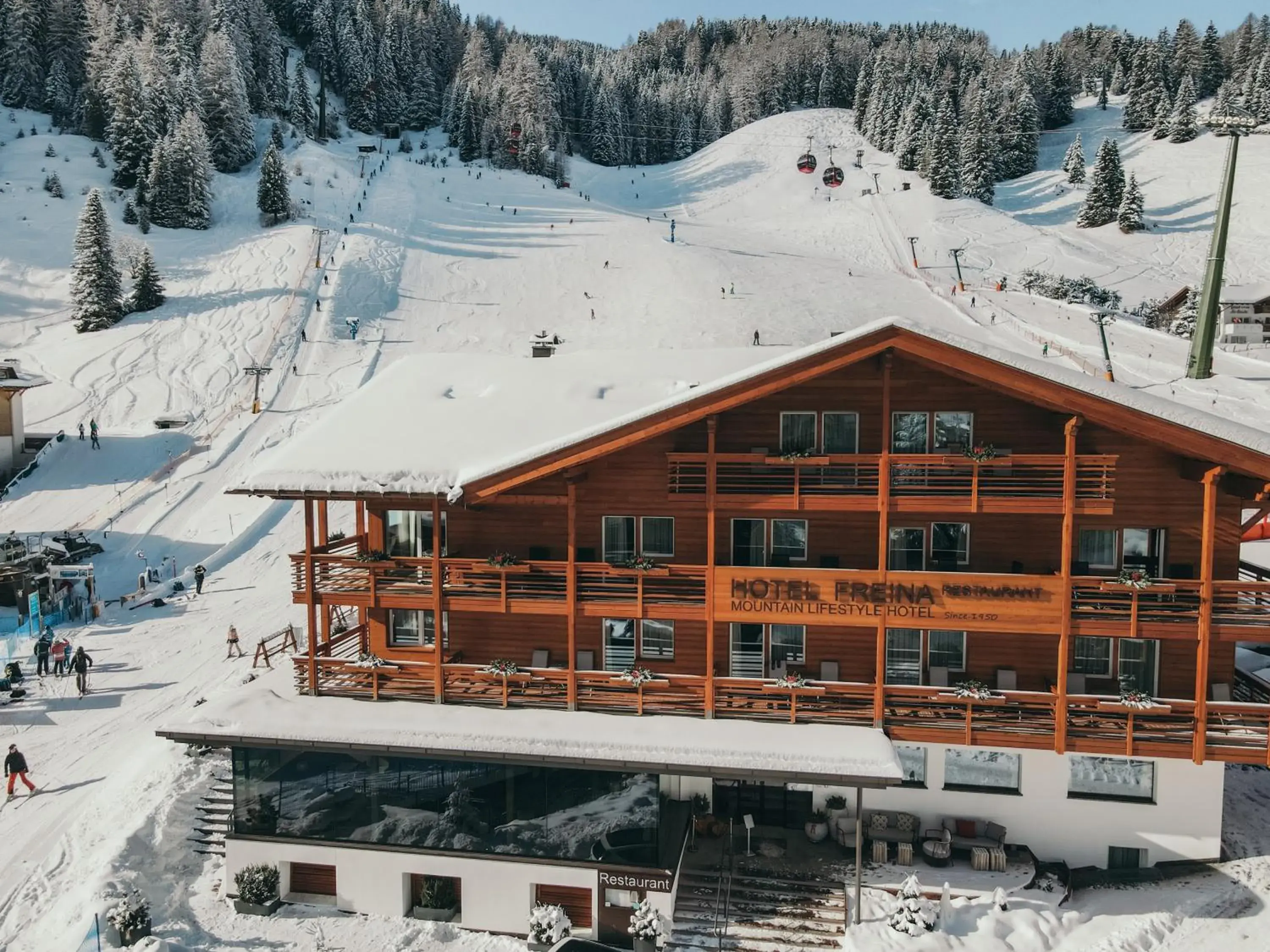 Property building, Winter in Hotel Freina