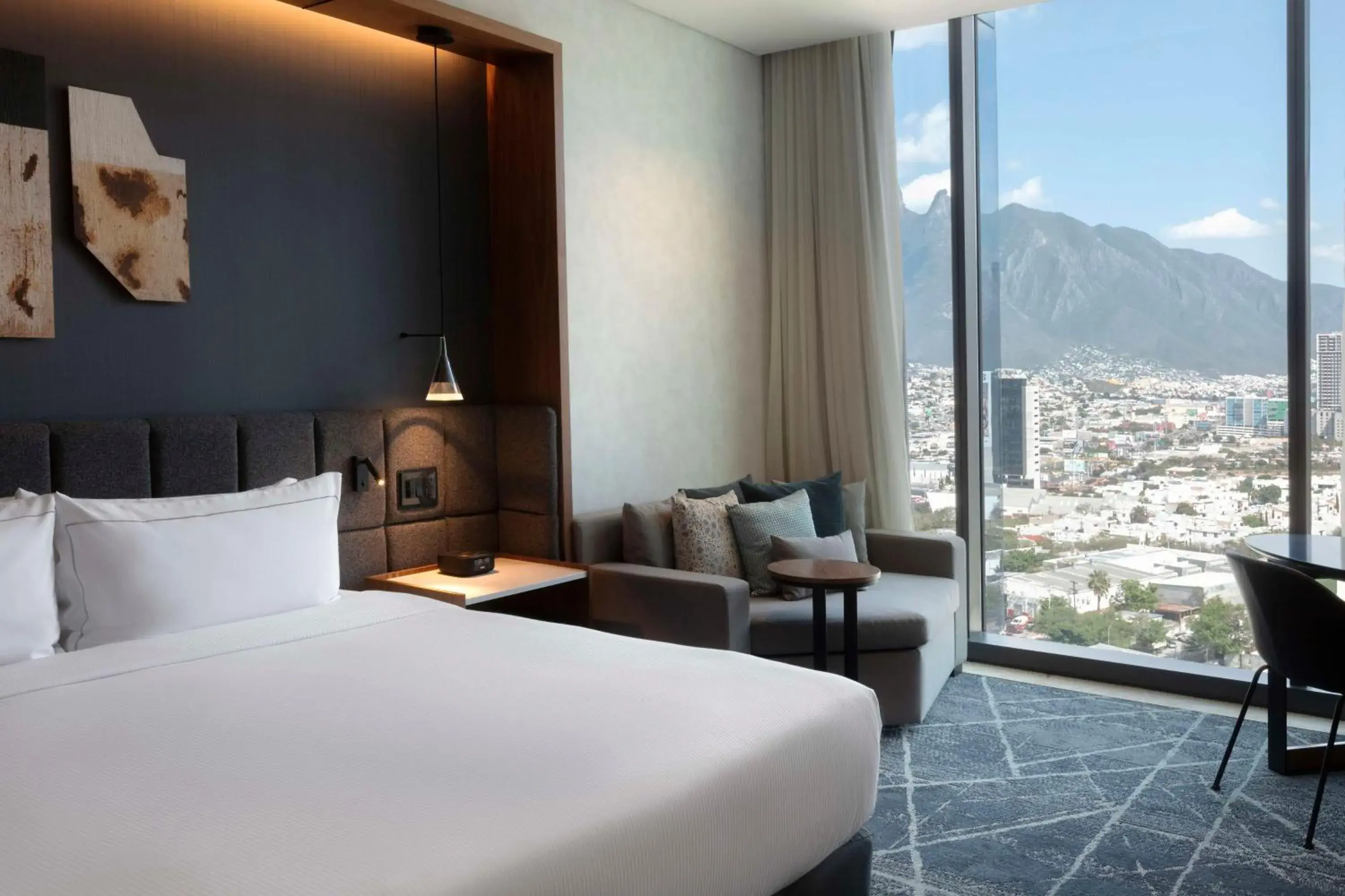 View (from property/room), Bed in Hilton Monterrey