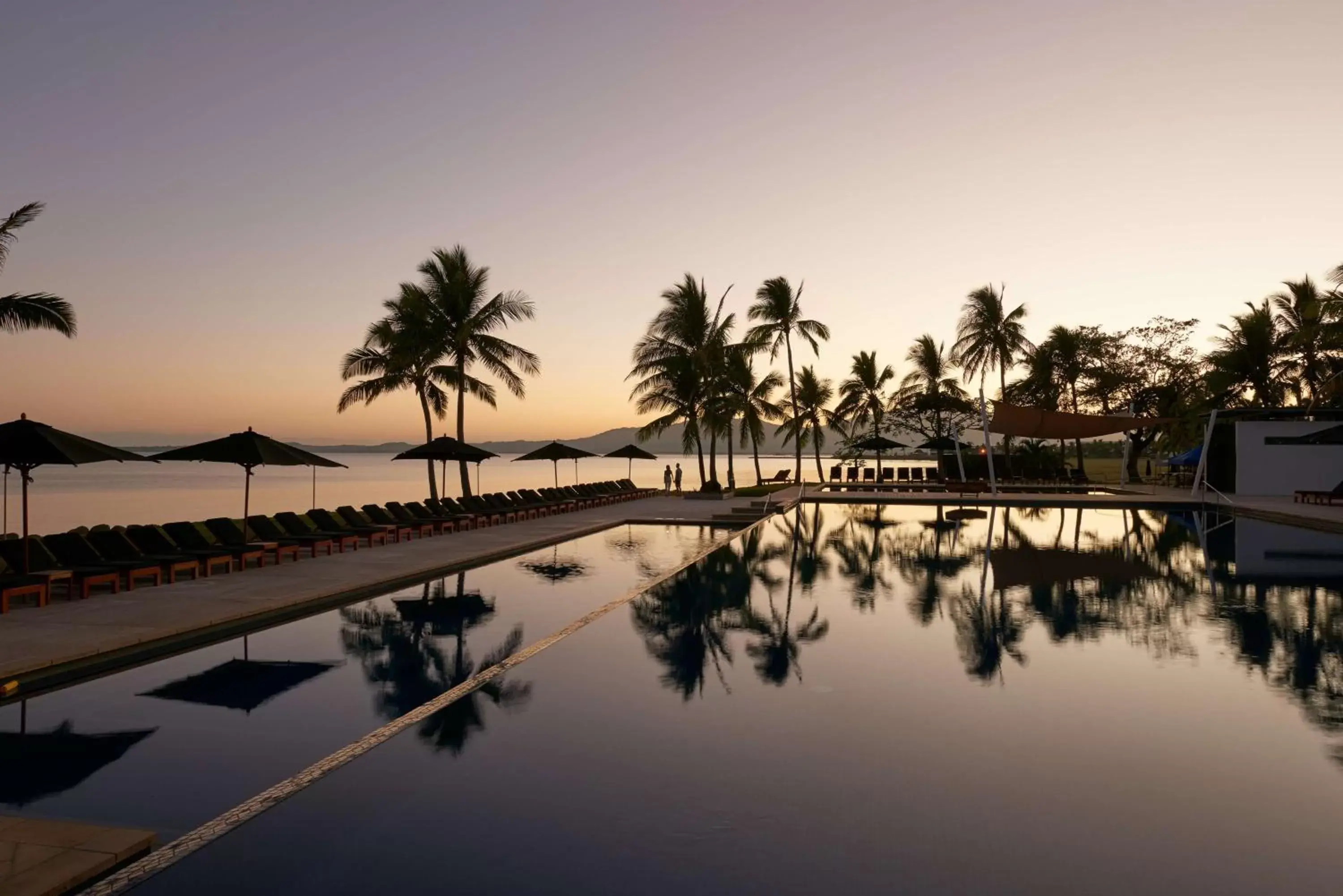 Pool view, Sunrise/Sunset in Hilton Fiji Beach Resort and Spa