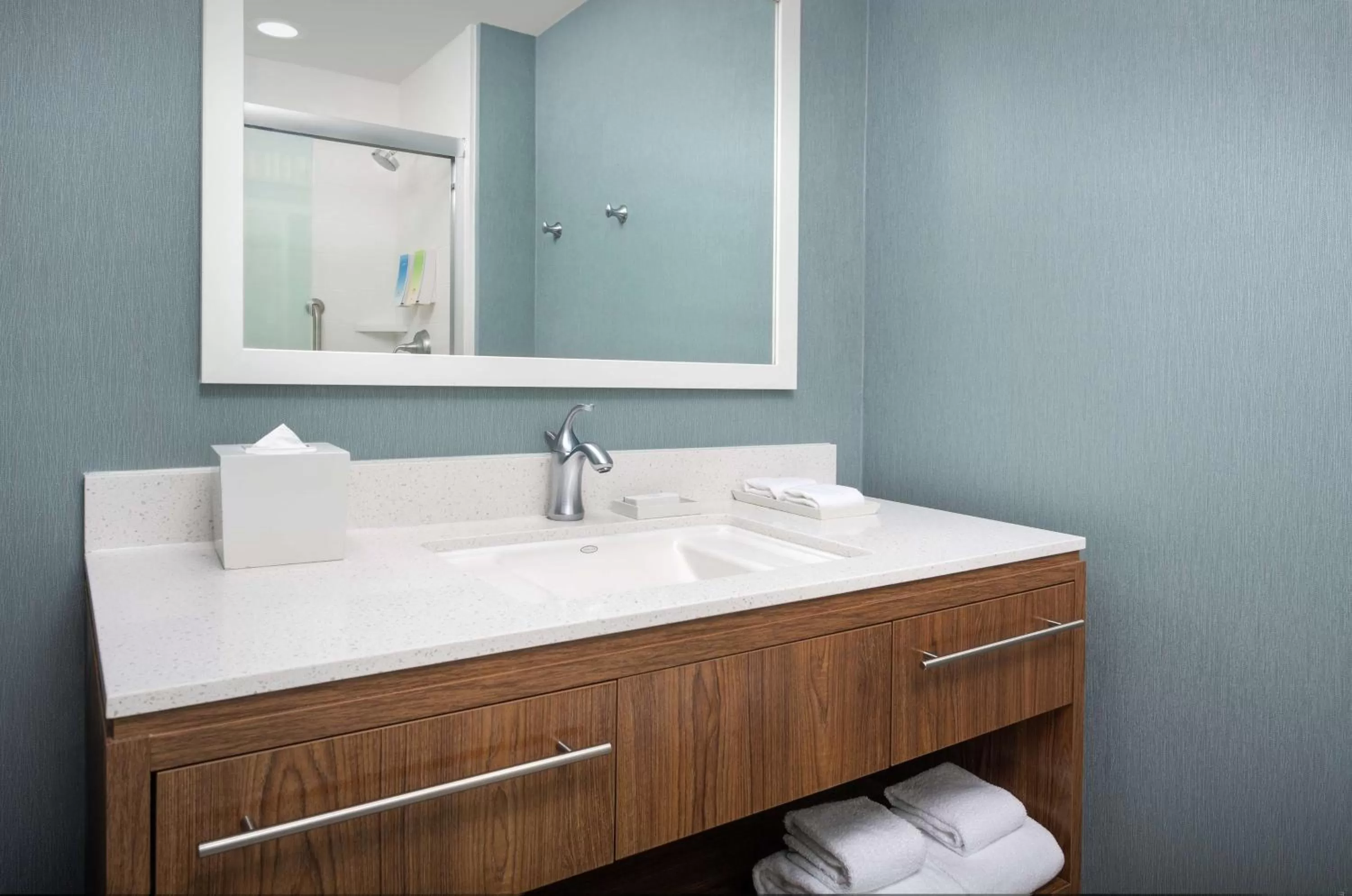 Bathroom, Bed in Home2 Suites by Hilton - Memphis/Southaven