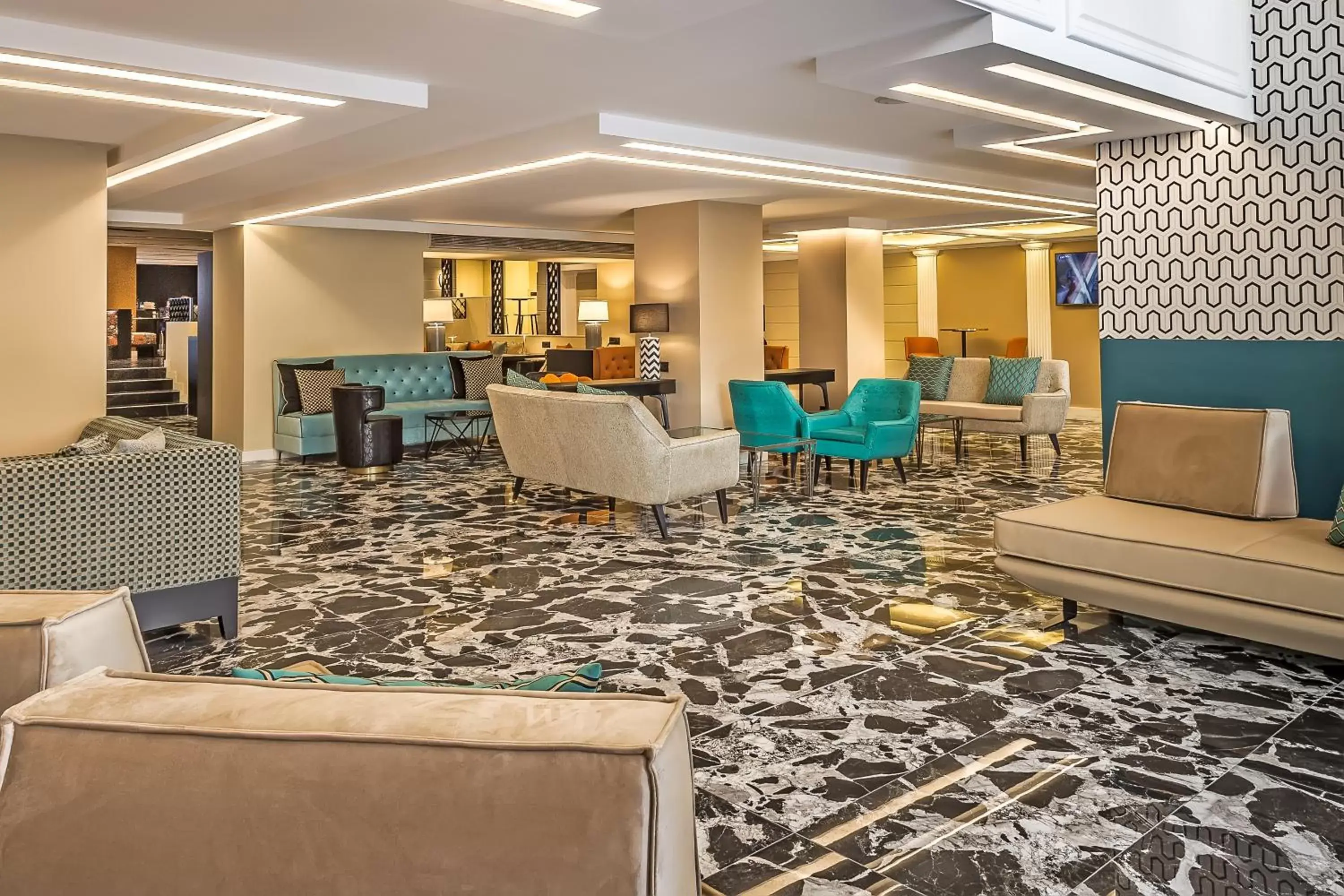 Lounge or bar, Lobby/Reception in Airotel Stratos Vassilikos Hotel