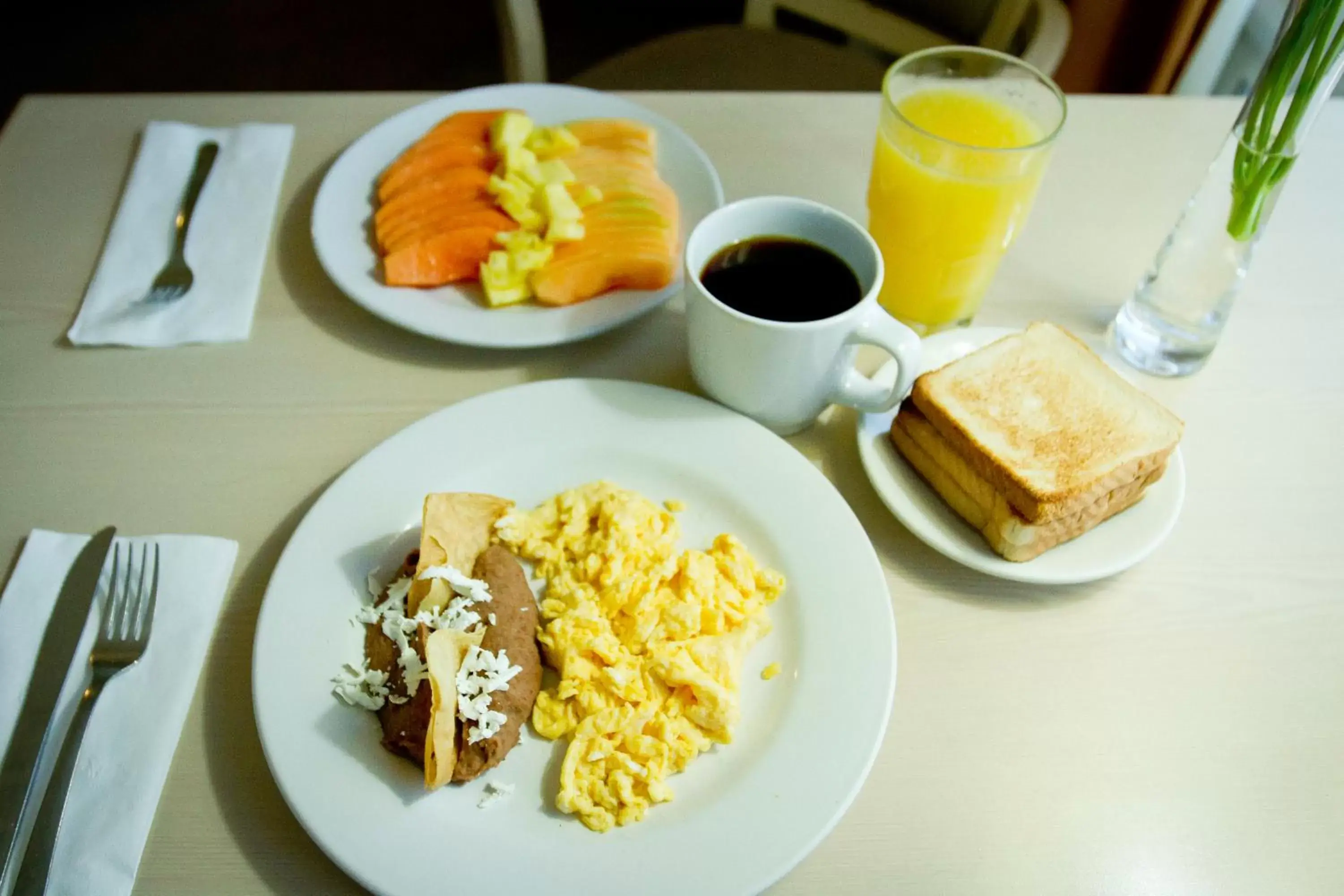 Food close-up, Breakfast in Hotel Parque Central