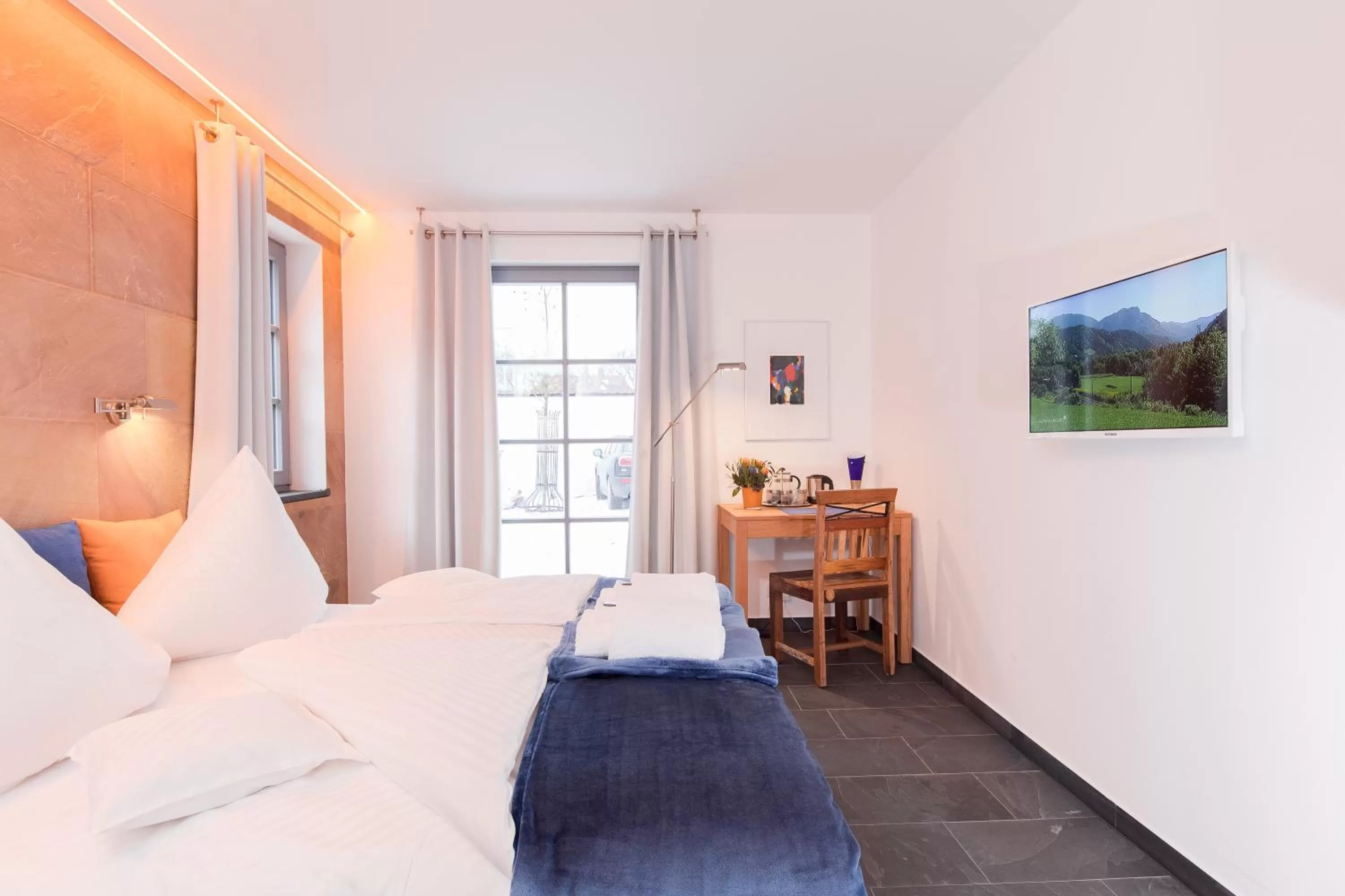 Bed in Biohotel Kunstquartier