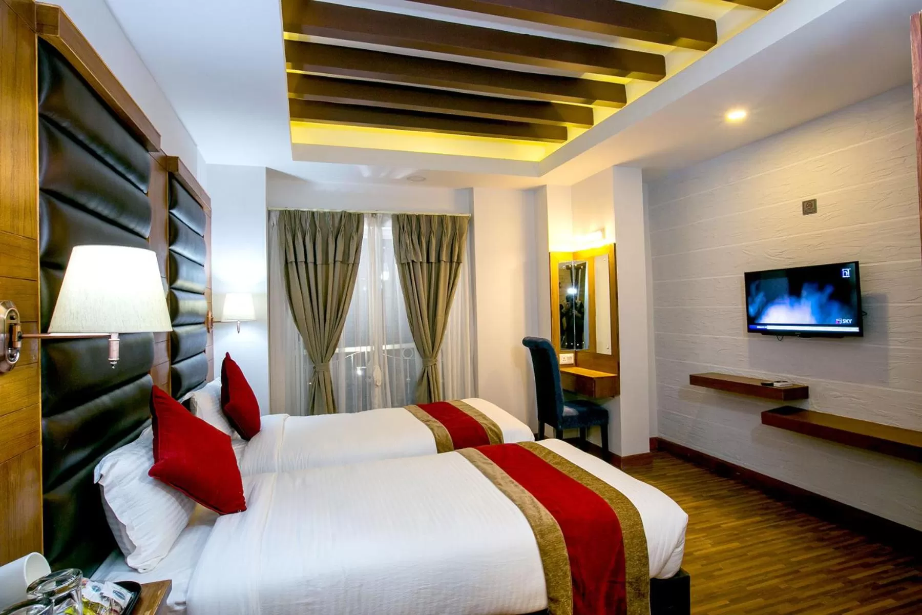 Bed in Beautiful Kathmandu Hotel