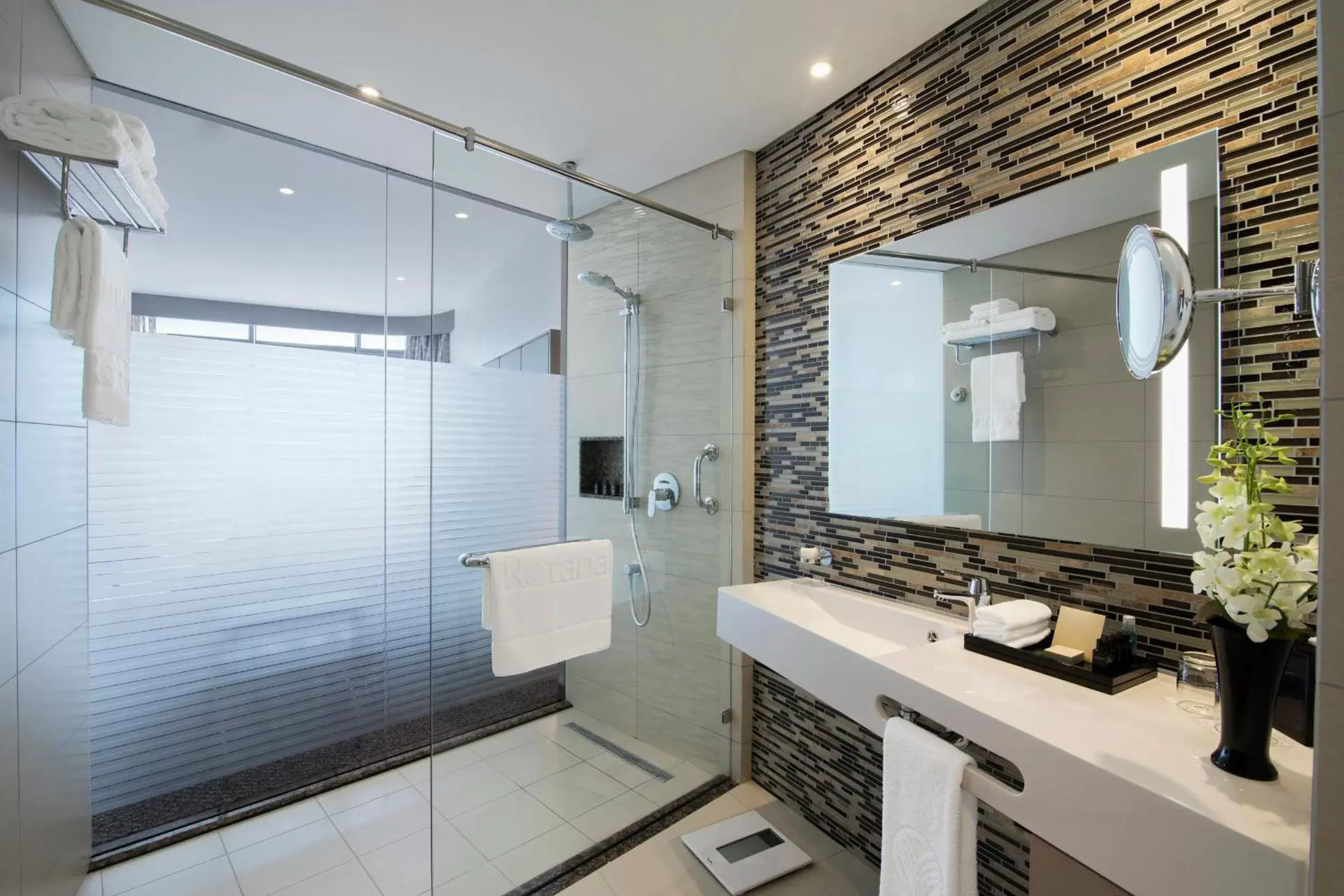Shower, Bathroom in Pearl Rotana Capital Centre