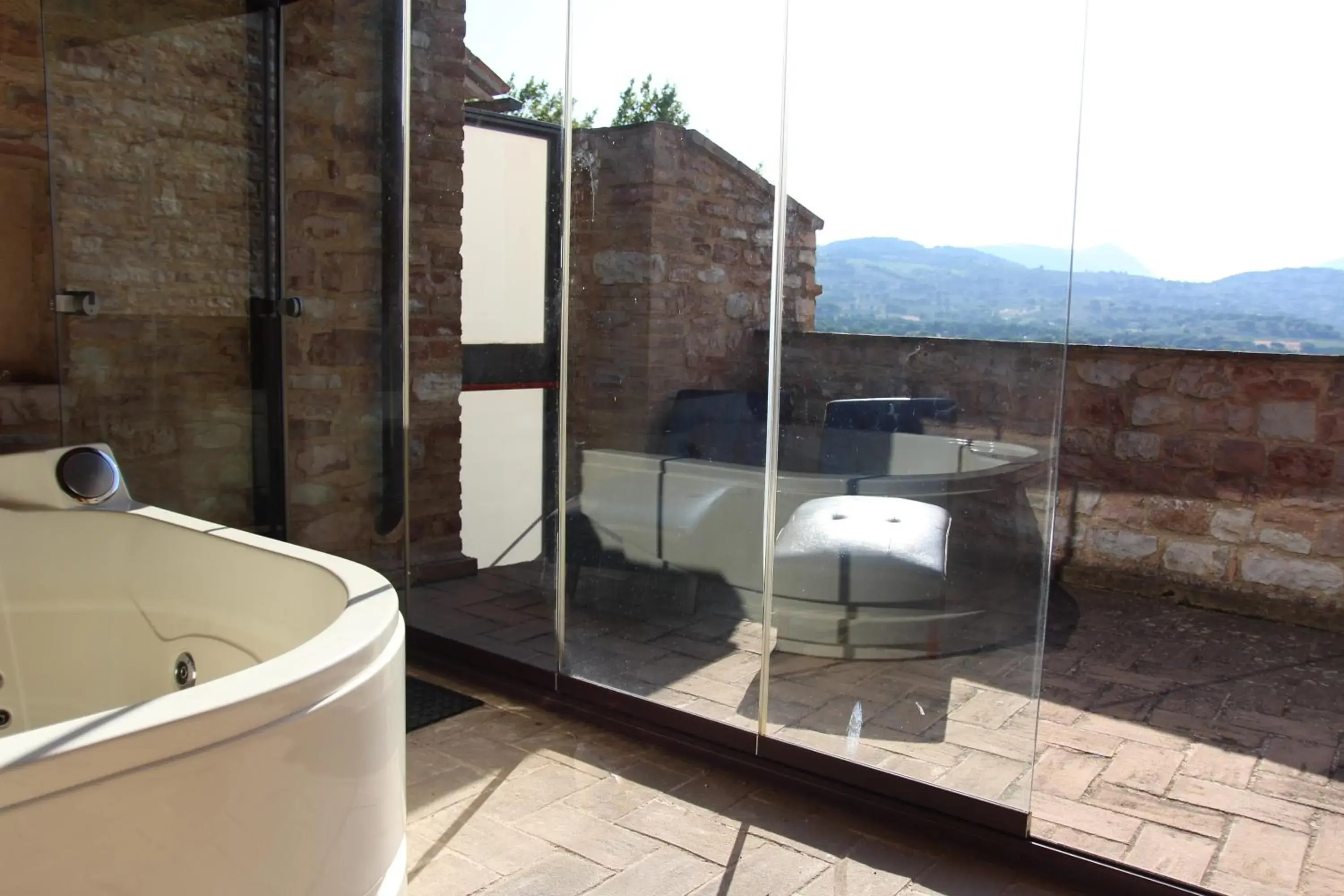 Balcony/Terrace, Bathroom in La Bastiglia