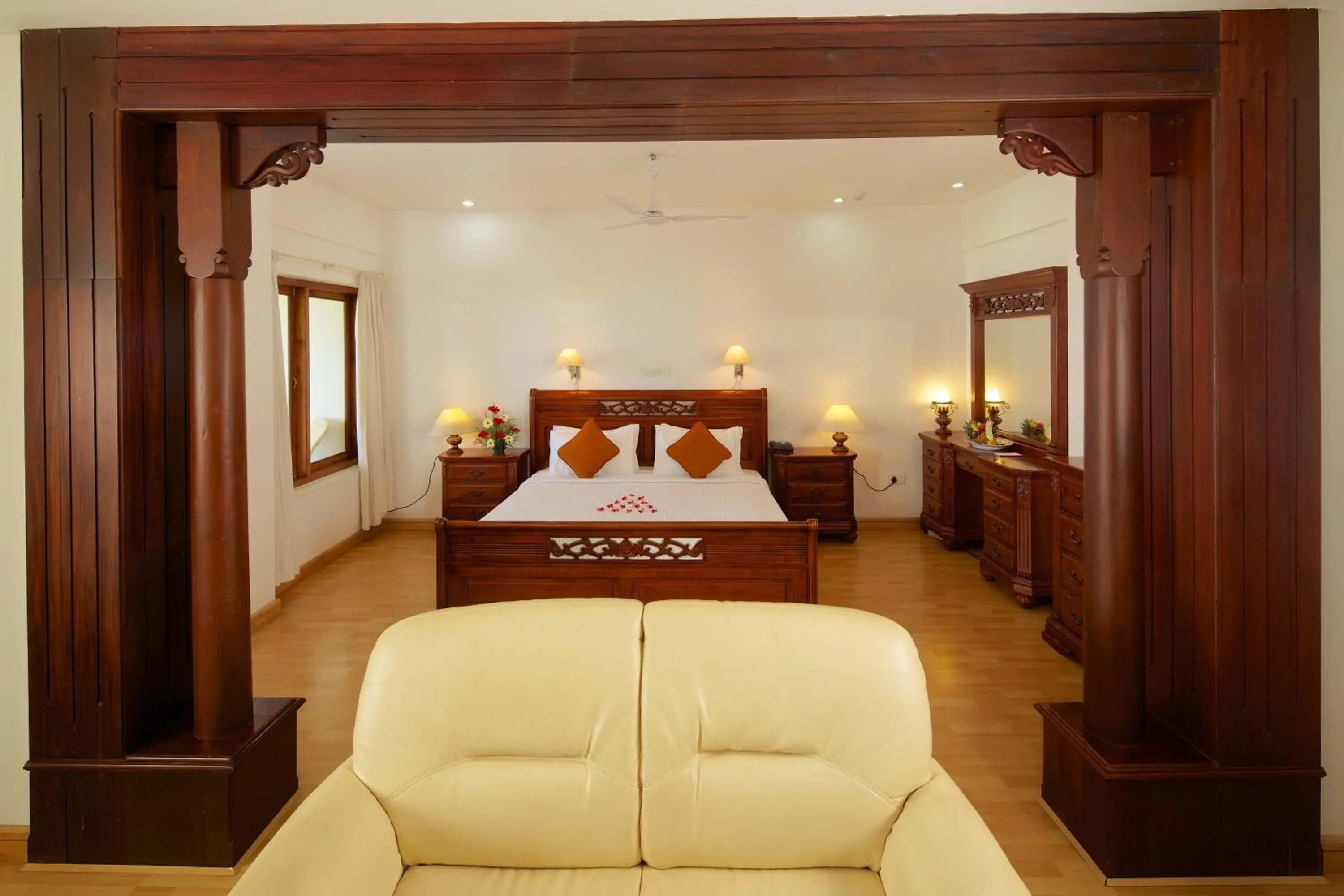 Bedroom, Bed in The Travancore Heritage Beach Resort