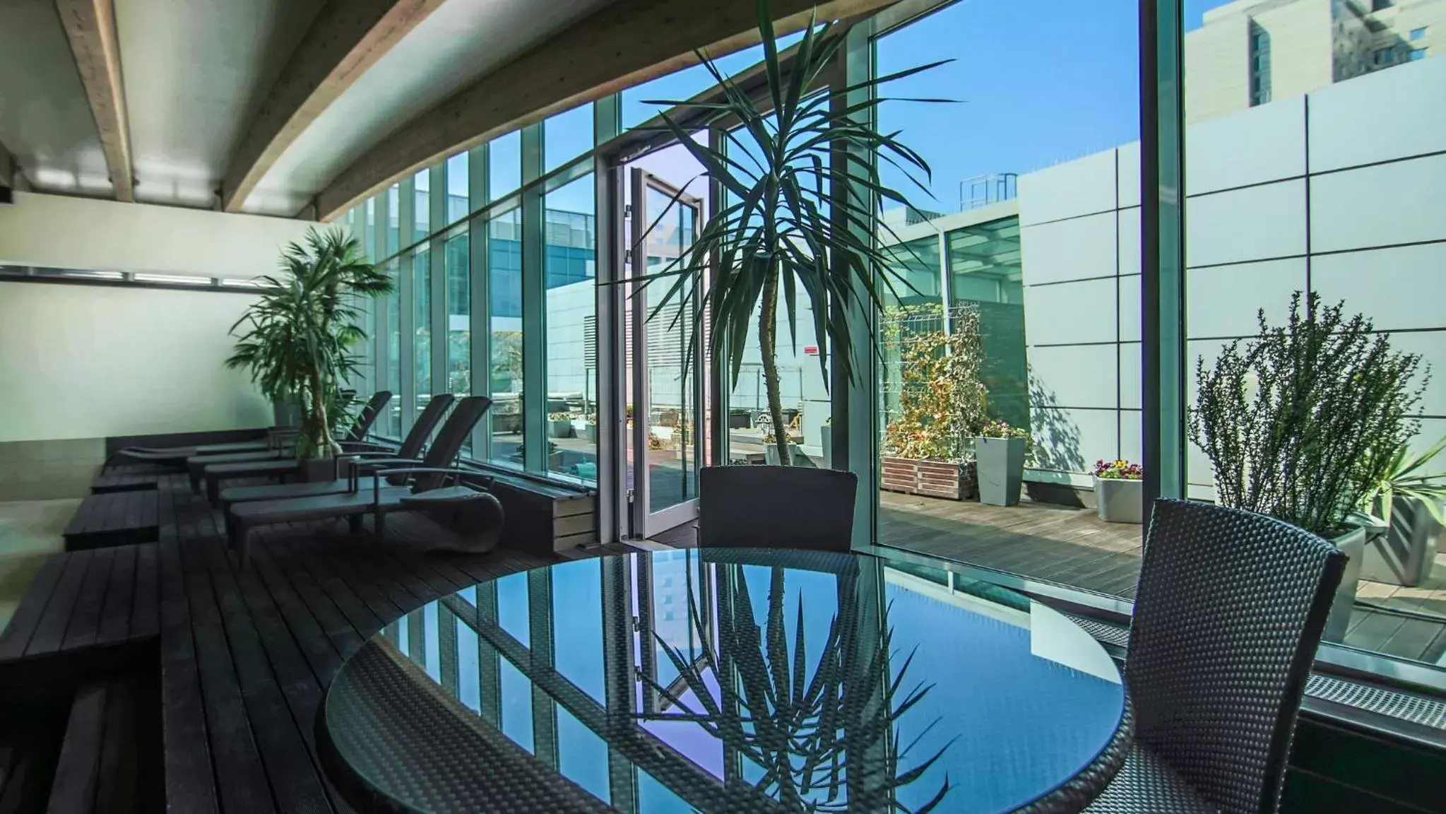 Balcony/Terrace, Swimming Pool in Andersia Hotel & Spa Poznan, a member of Radisson Individuals
