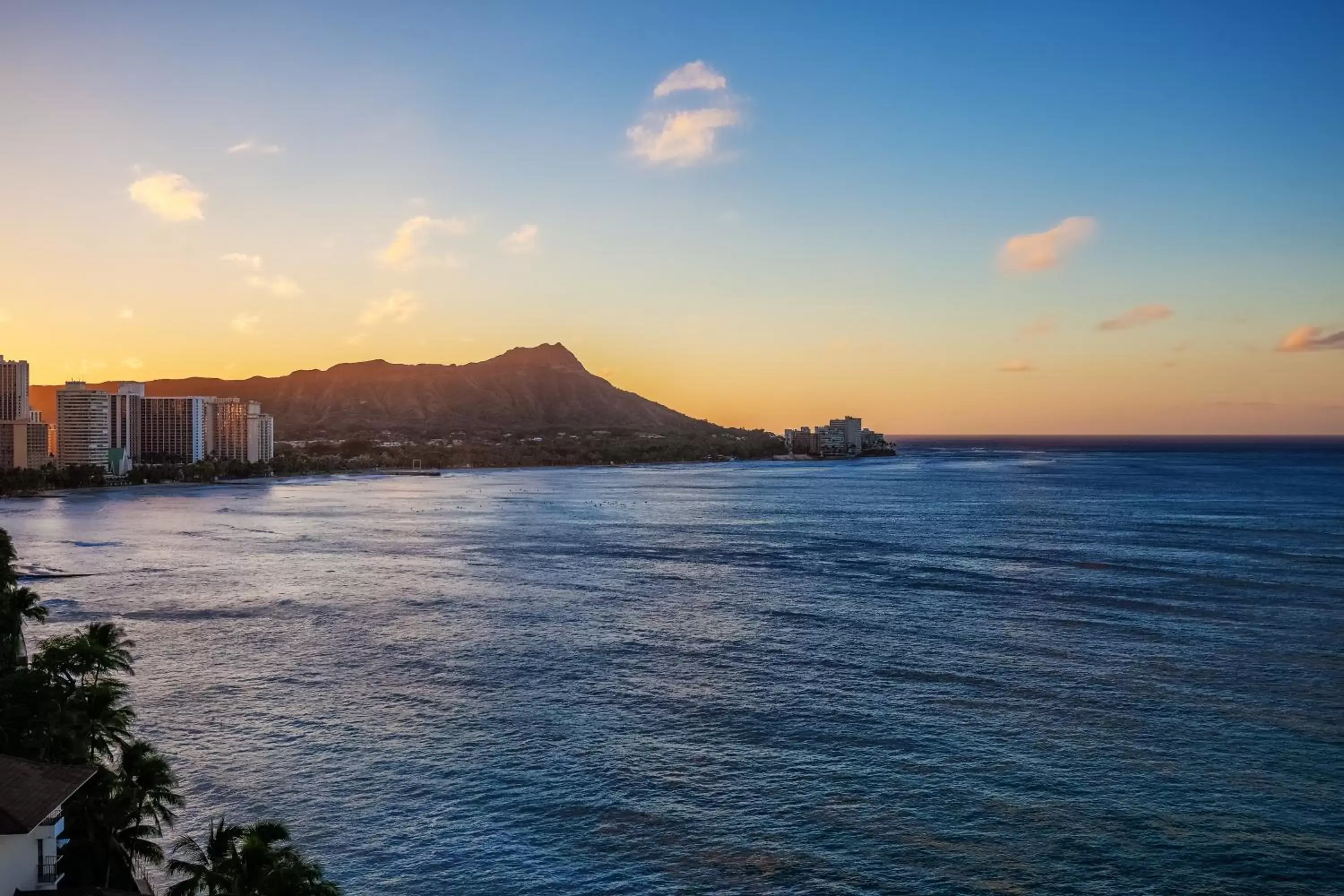 Sunset in Castle Waikiki Shore Beachfront Condominiums