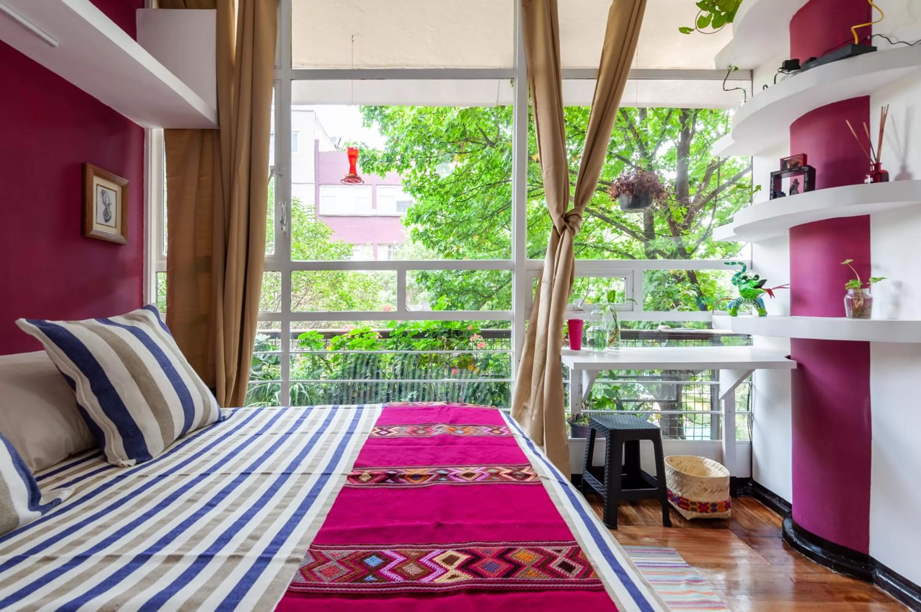 Patio, Bed in Casa Itzae B&B Polanquito Dog Friendly