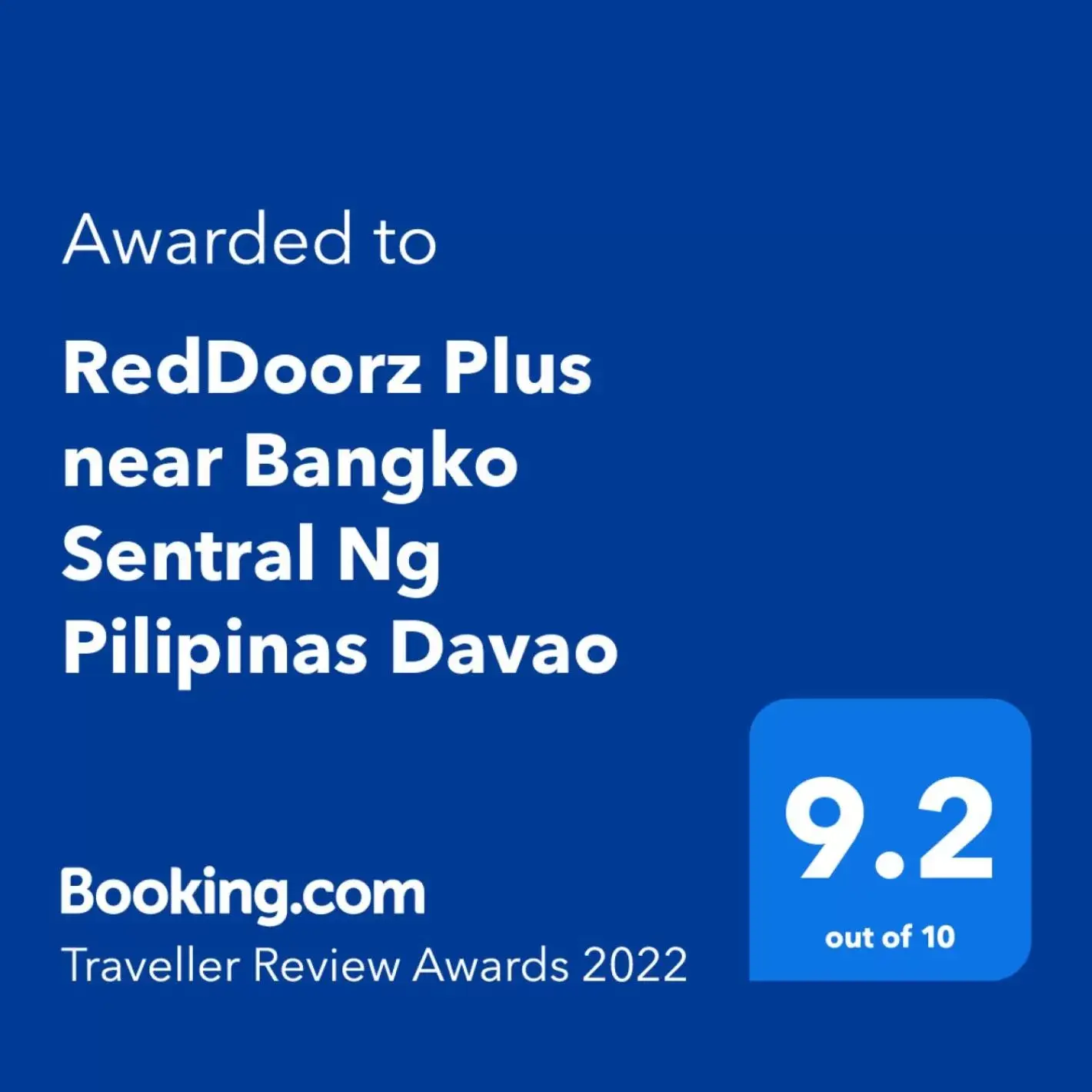Certificate/Award, Logo/Certificate/Sign/Award in RedDoorz Plus near Bangko Sentral Ng Pilipinas Davao