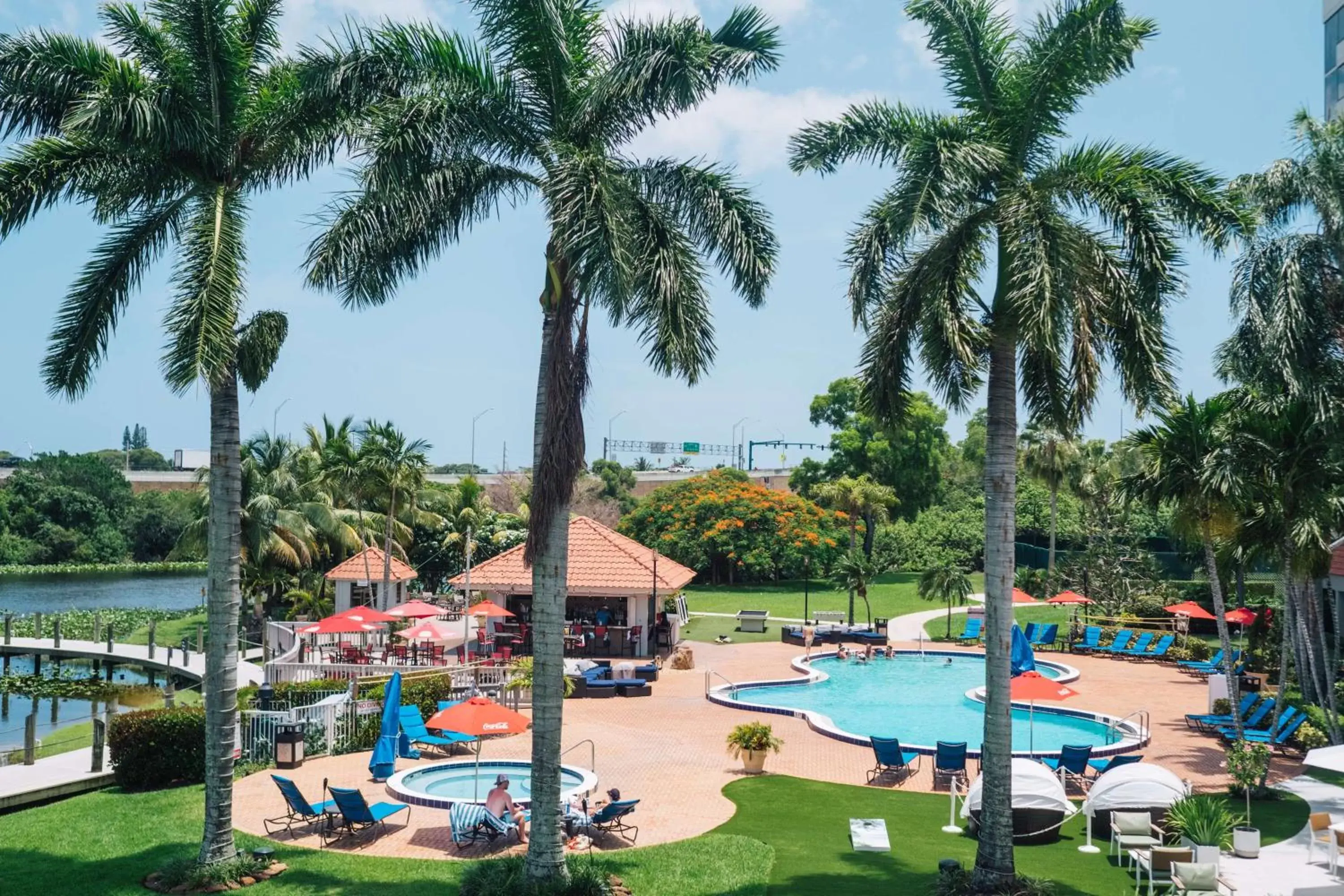 Pool View in Hilton Palm Beach Airport