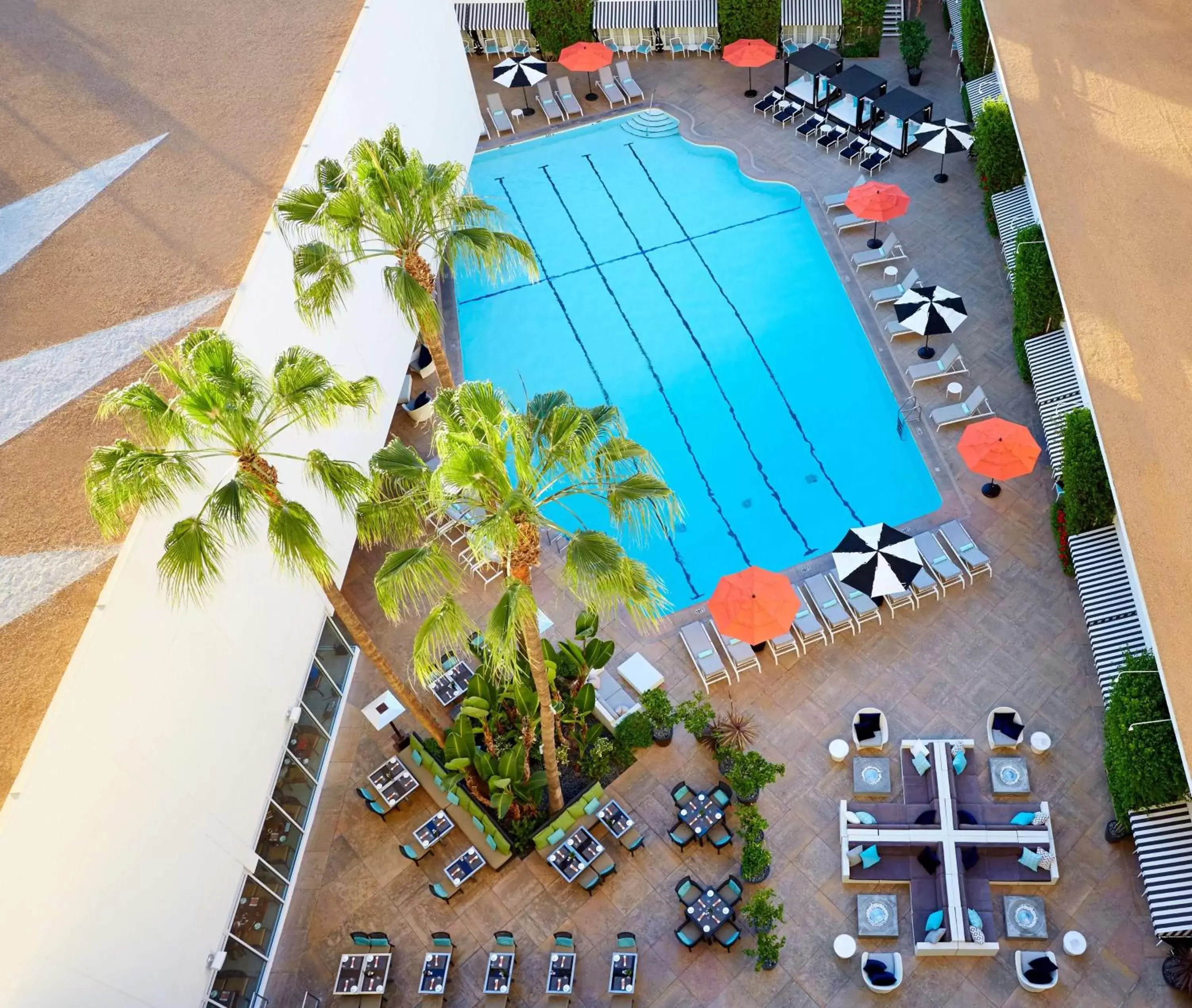 Pool view, Bird's-eye View in The Beverly Hilton