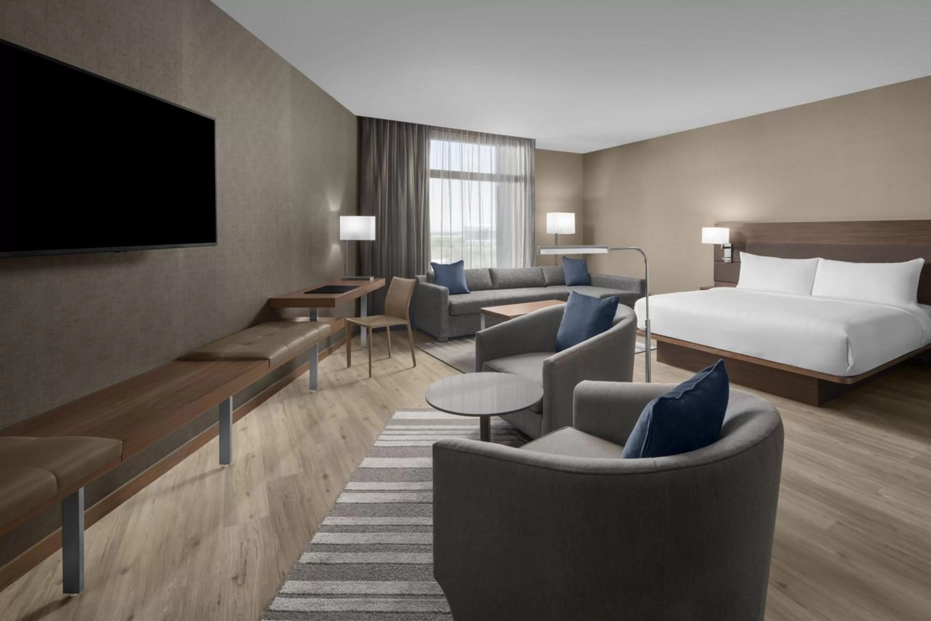 Photo of the whole room, Bed in AC Hotel by Marriott Charlotte Ballantyne