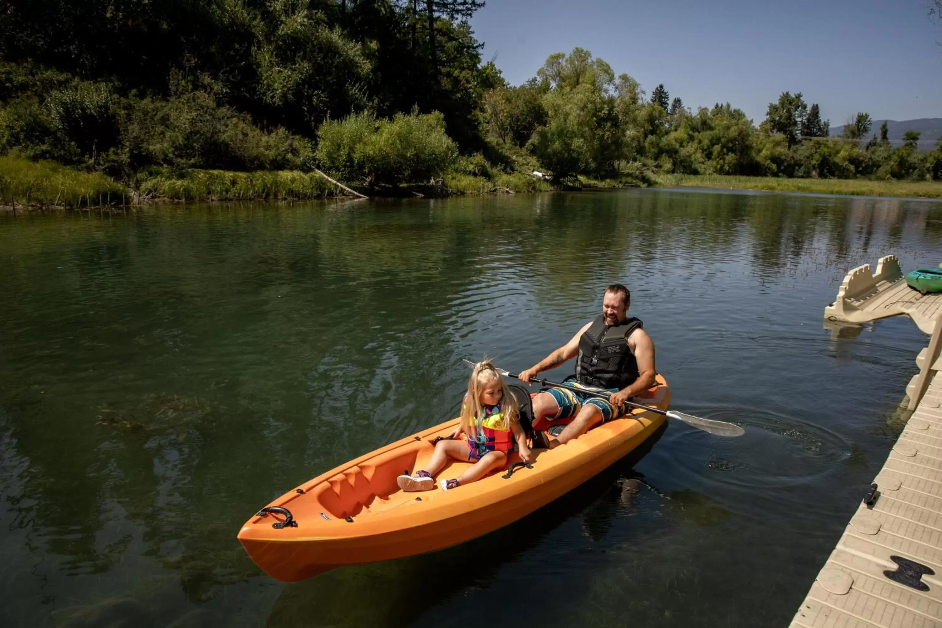 Activities, Canoeing in The Pine Lodge on Whitefish River, Ascend Hotel Collection