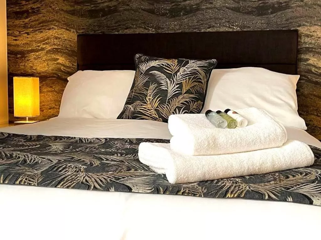 Bed in The Corner Rooms at The Black Horse Inn