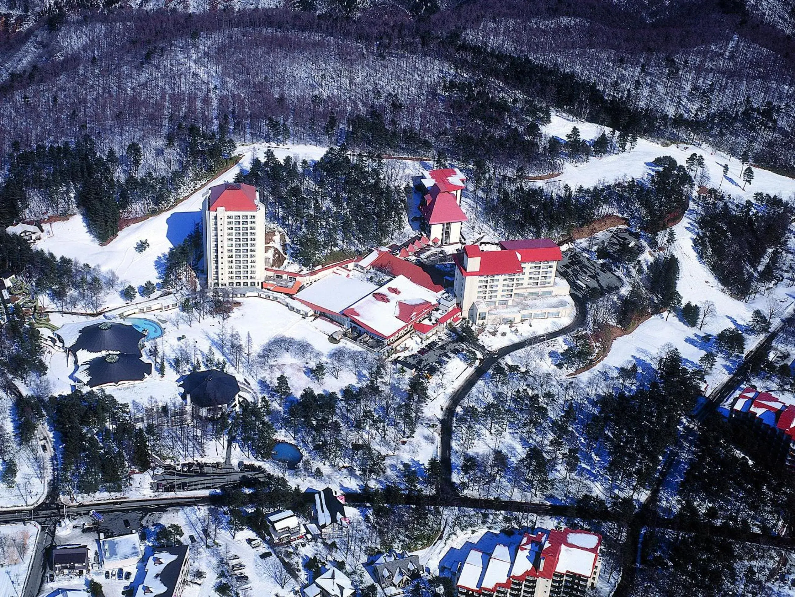 Bird's eye view, Bird's-eye View in Kusatsu Onsen Hotel Village