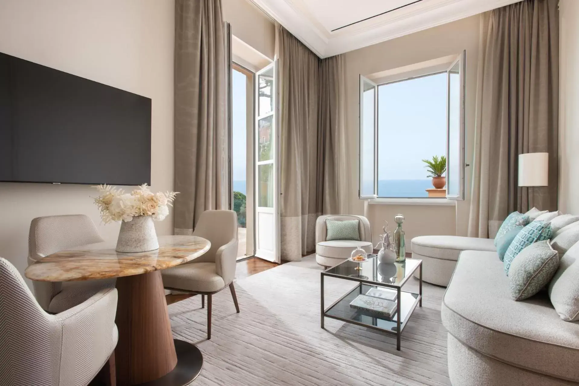 Communal lounge/ TV room, Seating Area in San Domenico Palace, Taormina, A Four Seasons Hotel