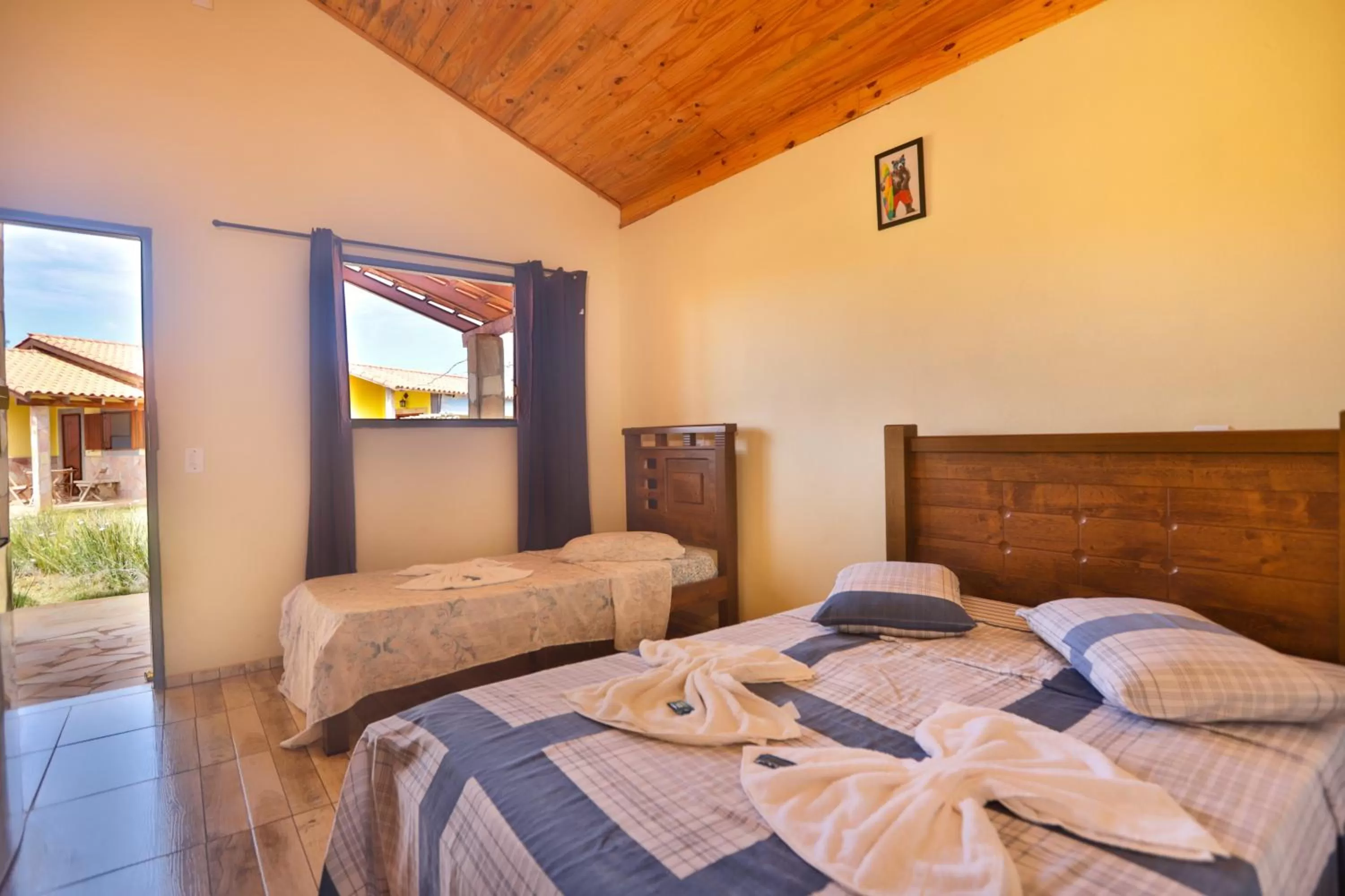 Bed in Pousada e Chales Por do Sol