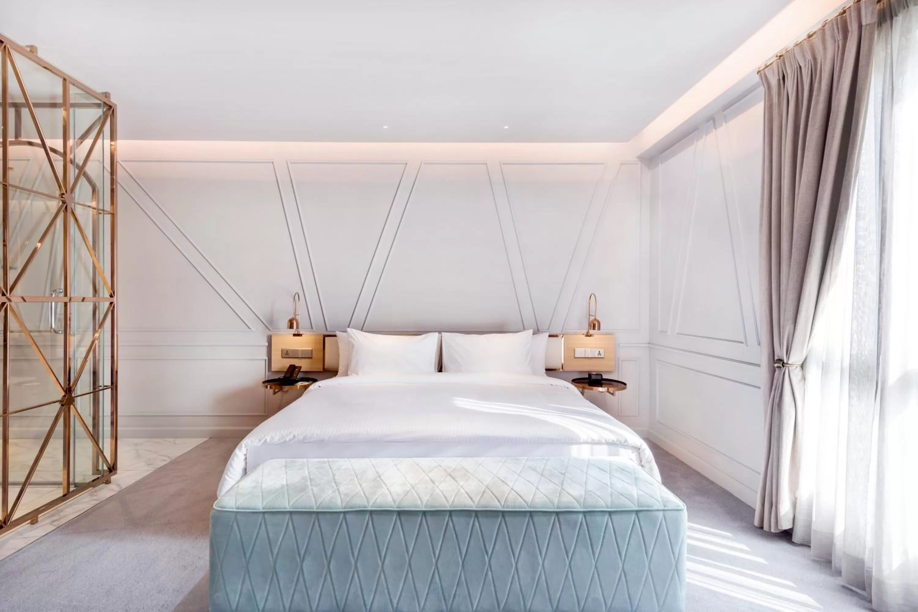 Bed in The Prestige Hotel Penang, a Member of Design Hotels