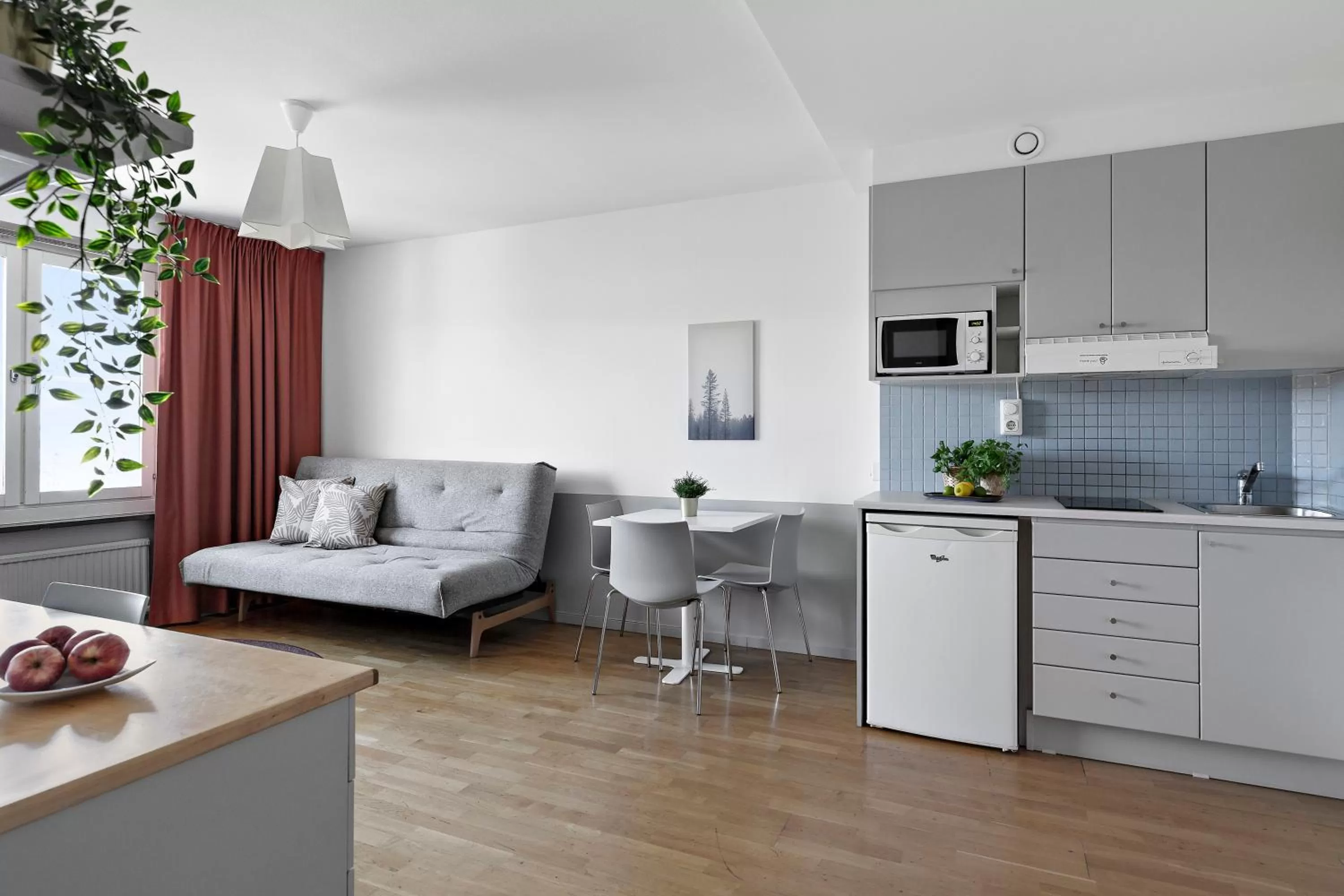 Kitchen or kitchenette in Forenom Hotels & Apartments Stockholm Alvik
