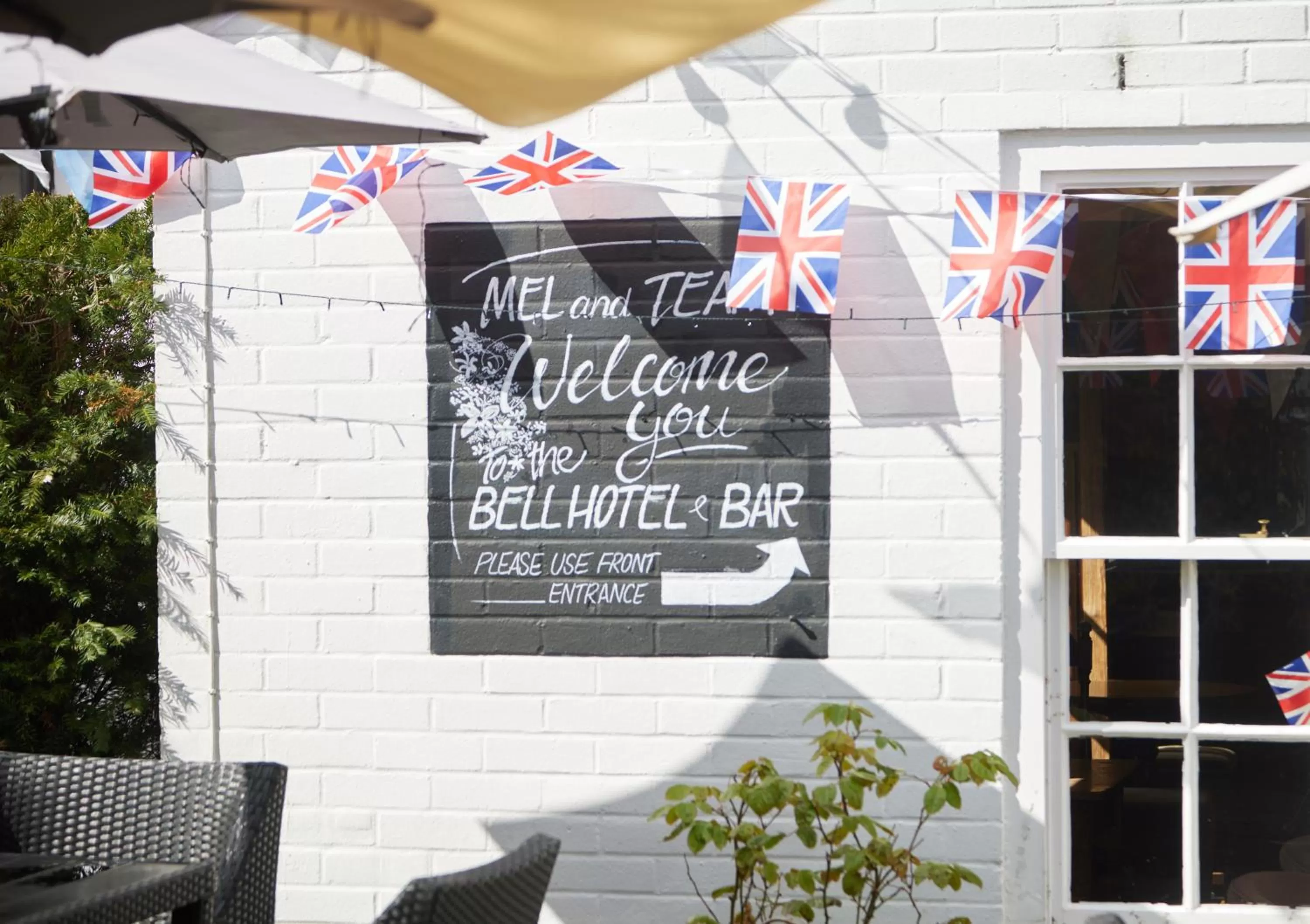 Patio in The Bell Hotel Woburn By Greene King Inns