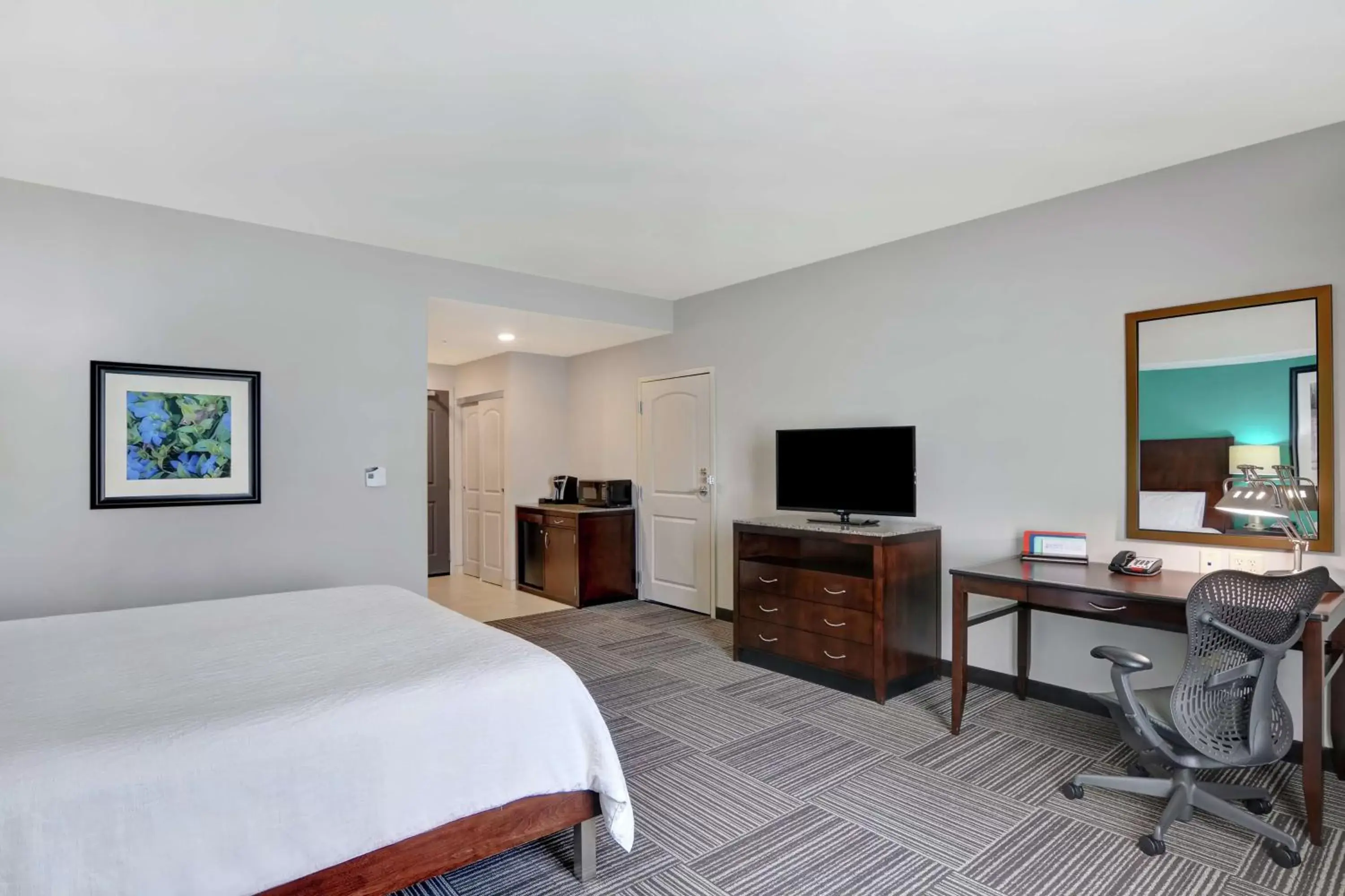 Bedroom, TV/Entertainment Center in Hilton Garden Inn and Fayetteville Convention Center