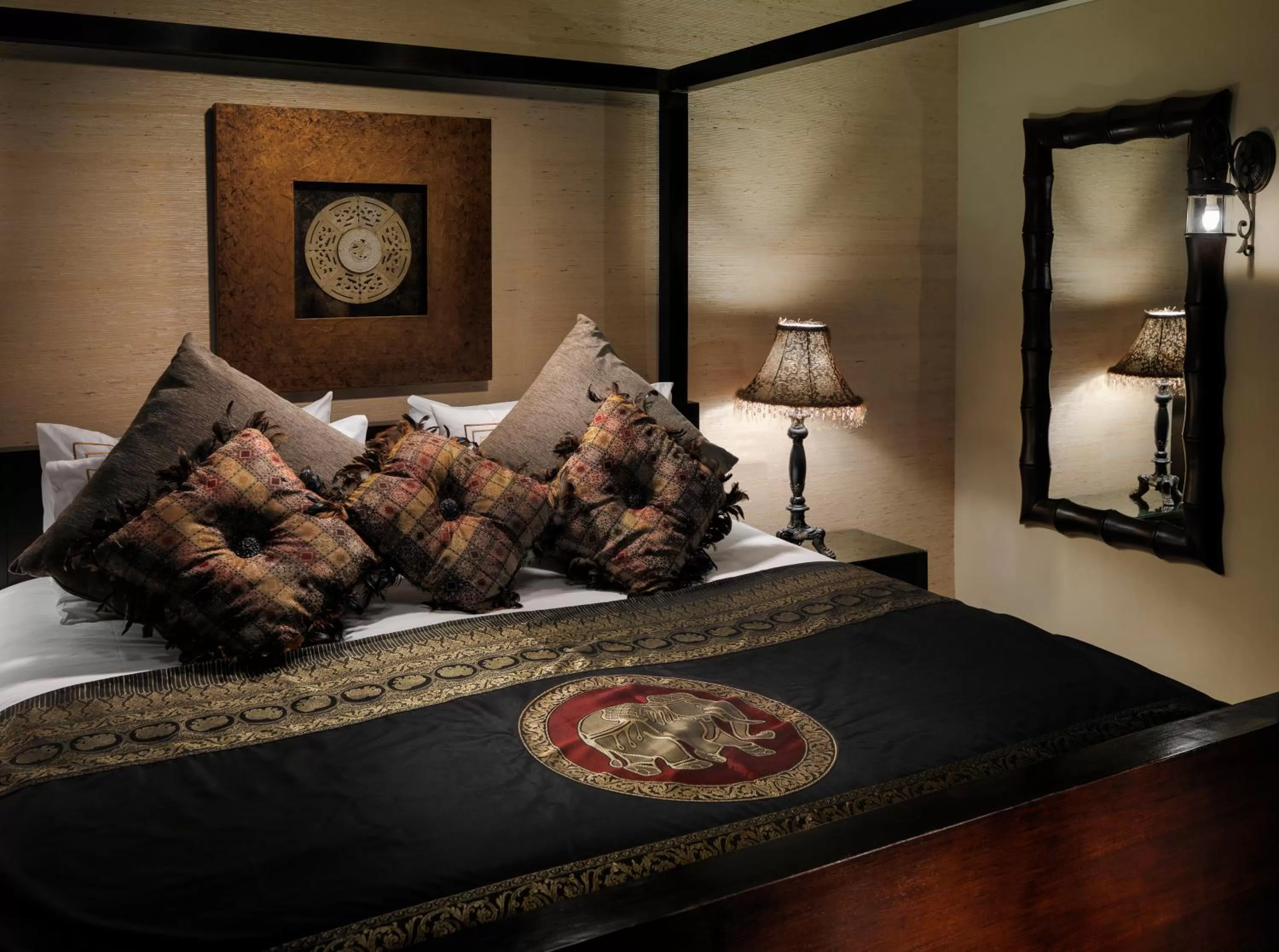 Bed in Royal Garden Villas, Luxury Hotel