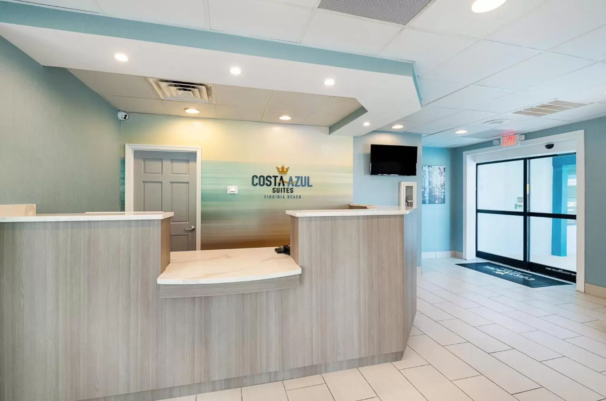 Lobby or reception, Bathroom in Costa Azul Suites Virginia Beach by Red Collection