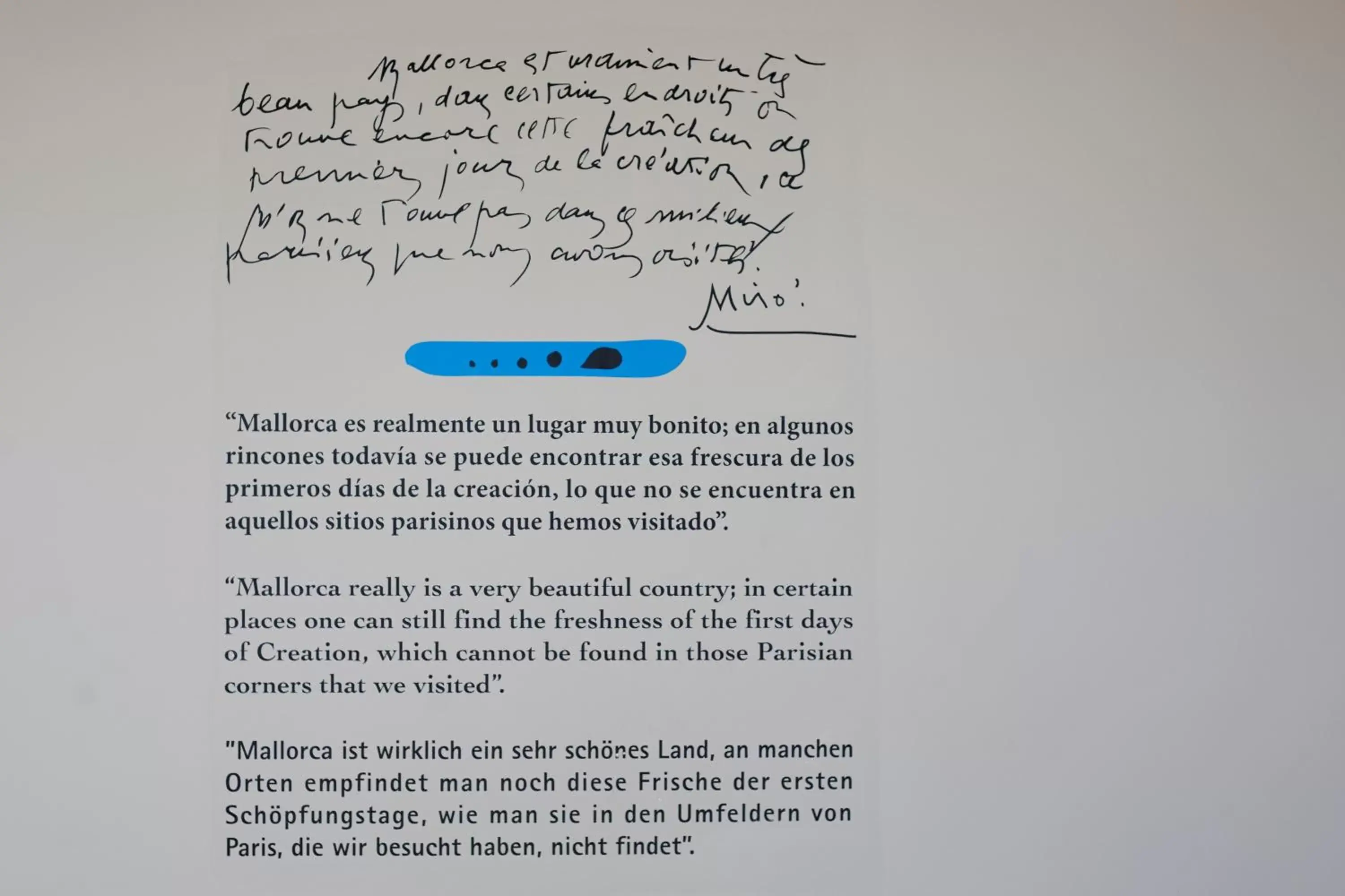 Text overlay in Hotel Joan Miró Museum