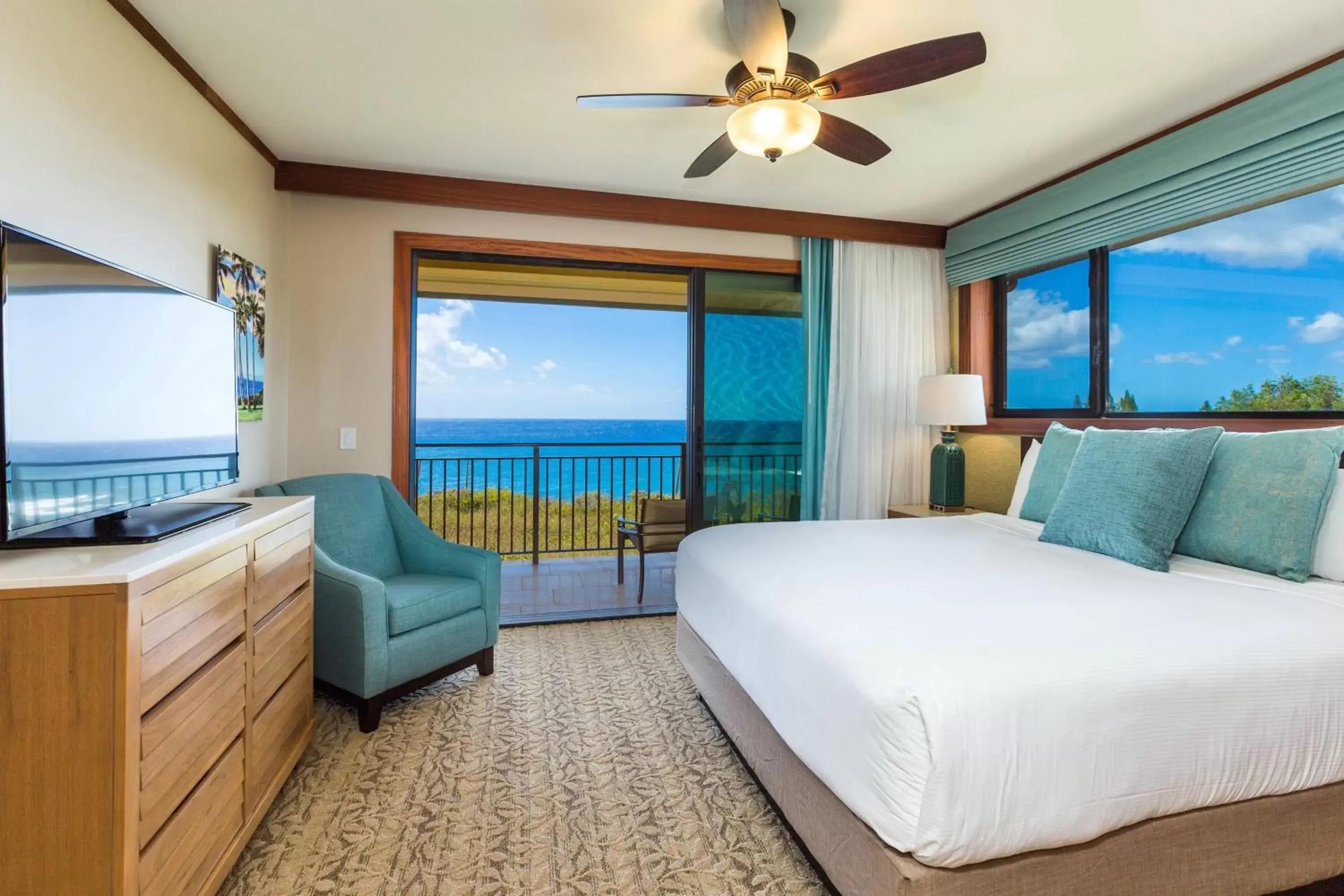 Bedroom, Sea View in Koloa Landing Resort at Po'ipu, Autograph Collection