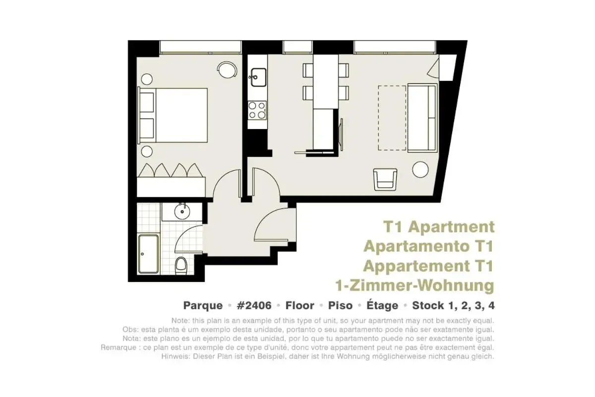 Floor Plan in Lisbon Serviced Apartments - Parque