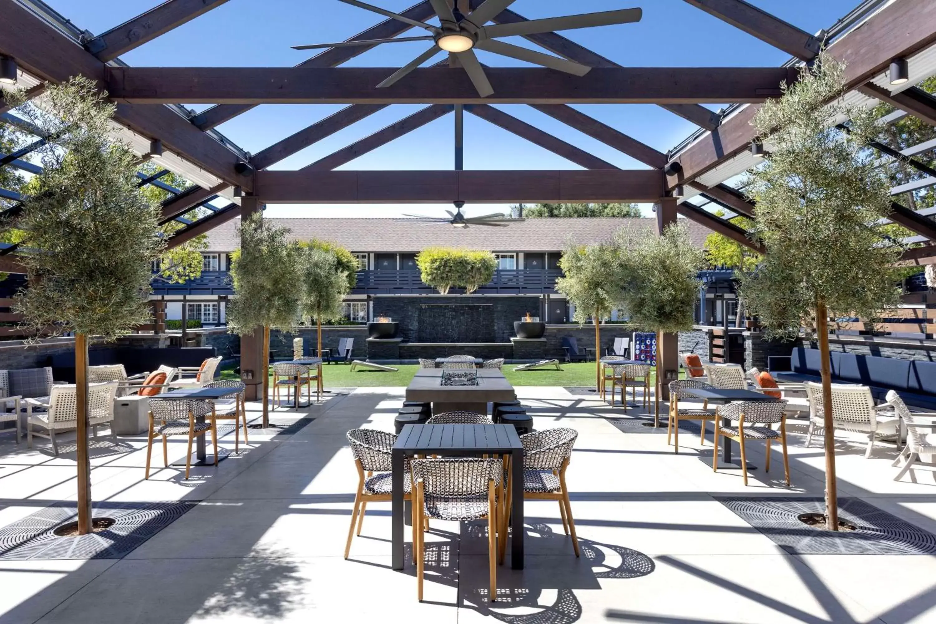Inner courtyard view in The Hadsten Solvang, Tapestry Collection by Hilton Inner courtyard view in The Hadsten Solvang, Tapestry Collection by Hilton
