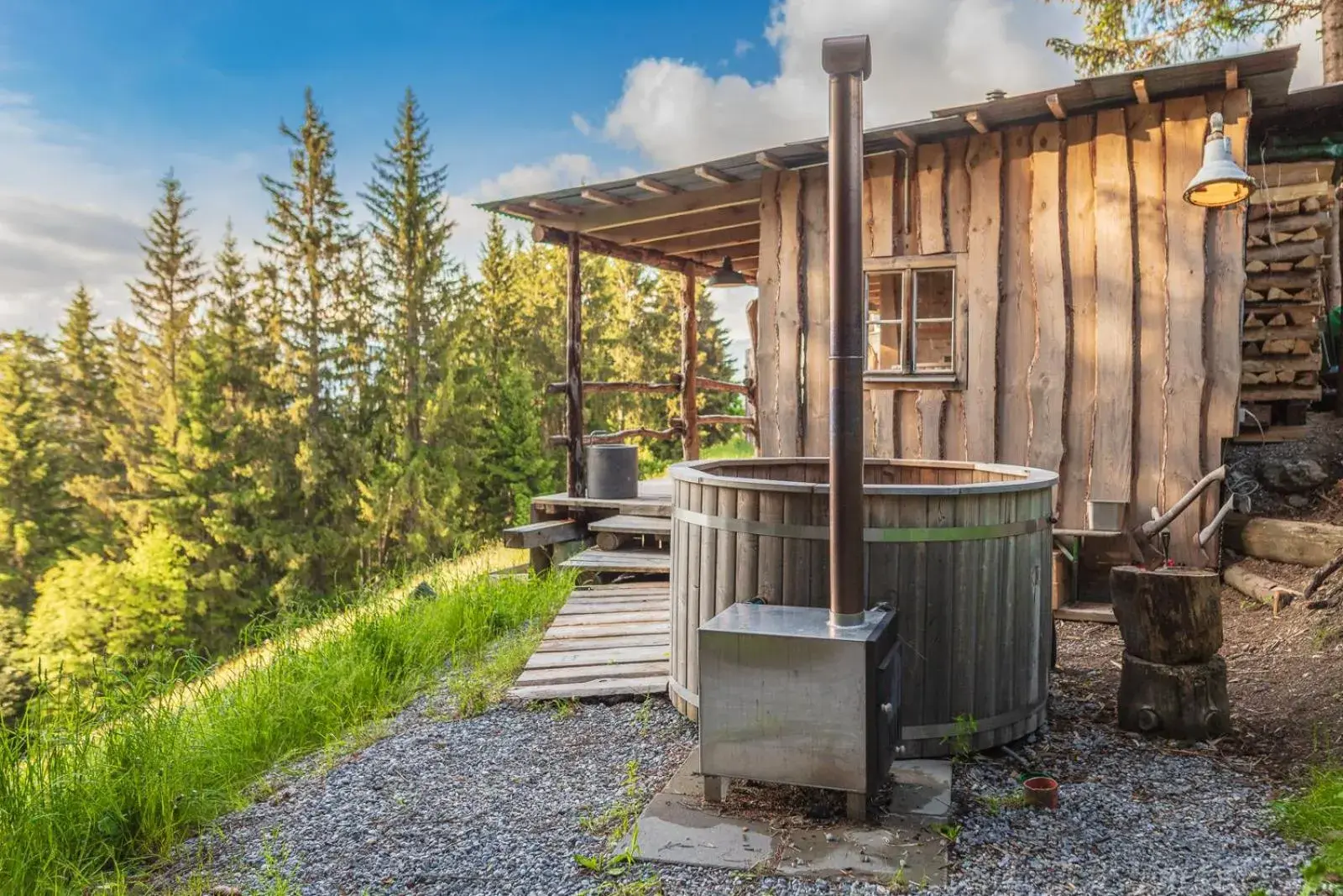 Hot Tub in Rinderberg Swiss Alpine Lodge