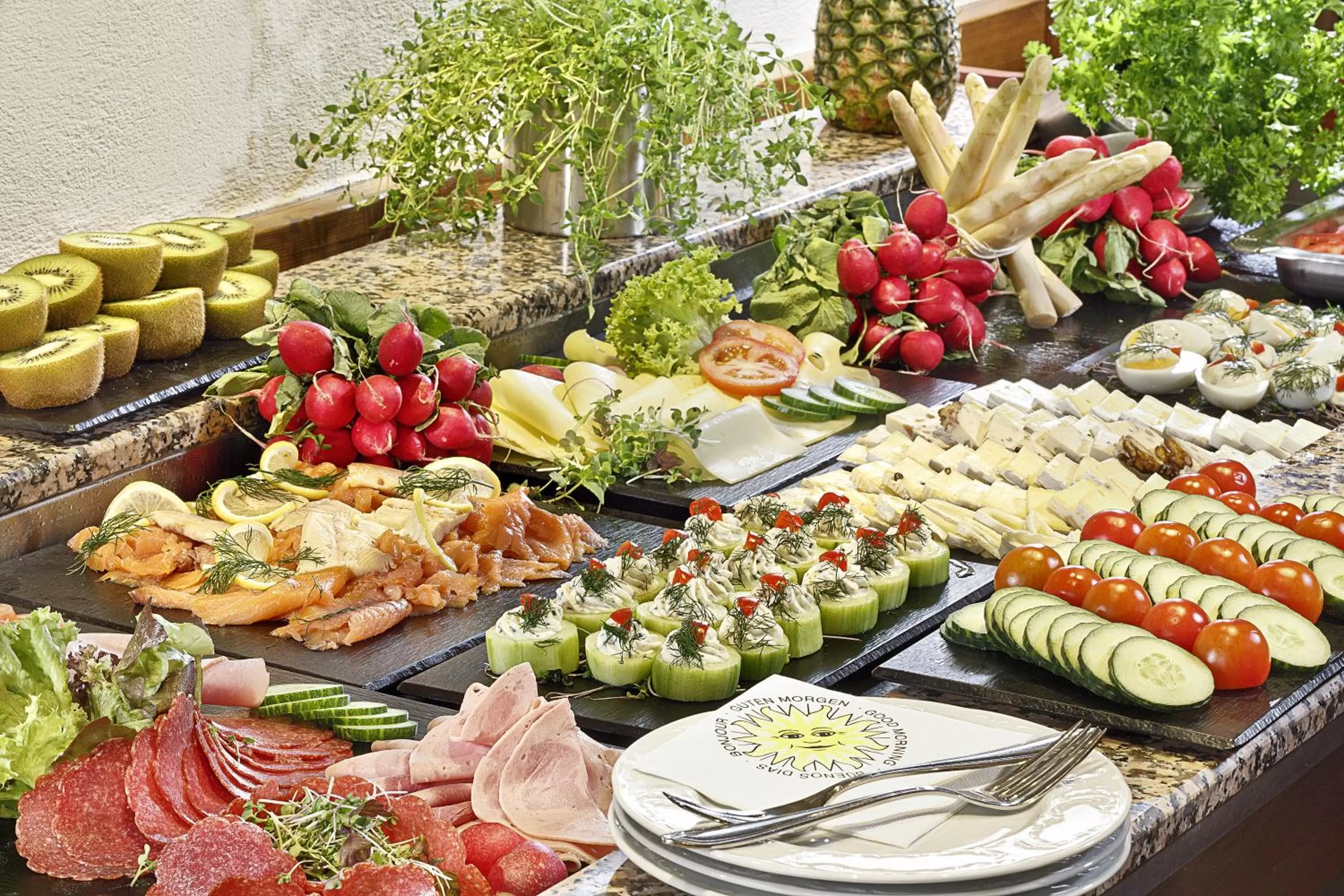 American breakfast in Hotel Schlosskrone