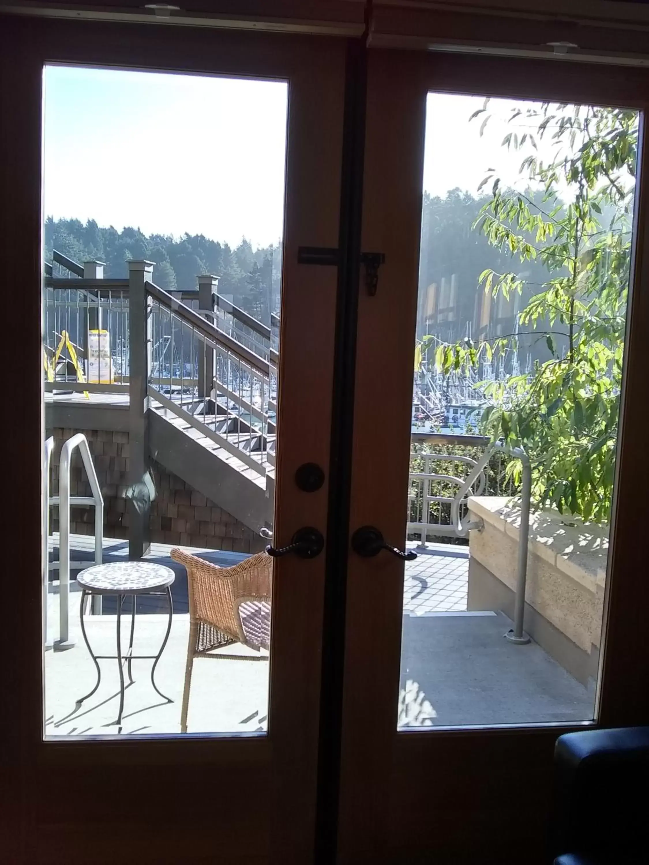 View (from property/room), Balcony/Terrace in Noyo Harbor Inn