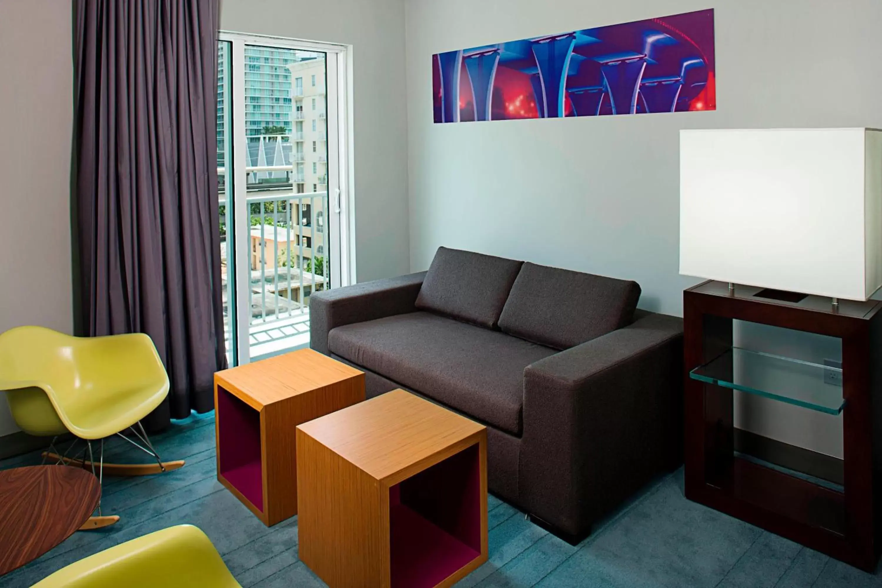 Living room, Seating Area in Aloft Miami Brickell
