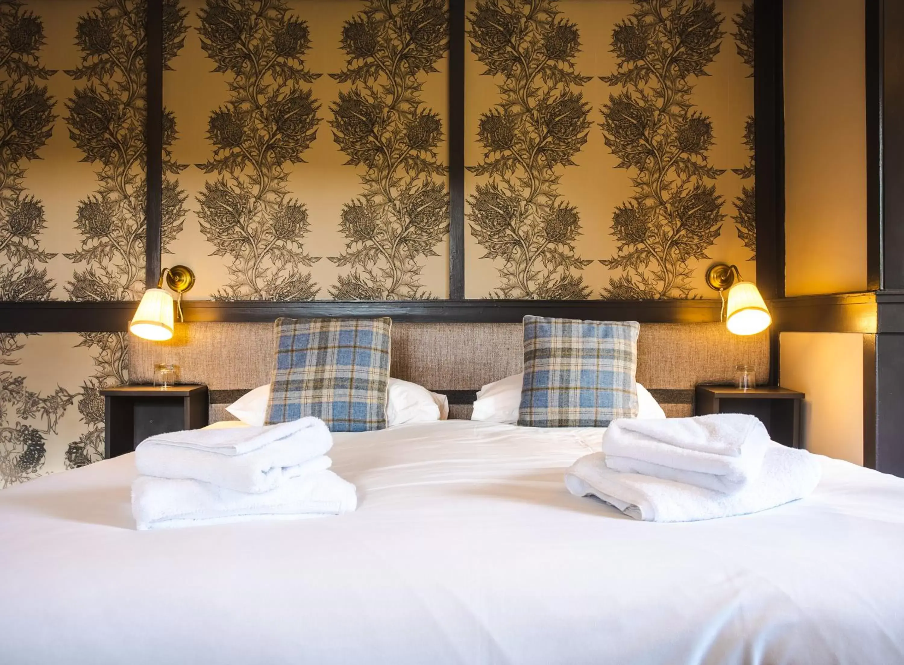 Bed in Traquair Arms Hotel