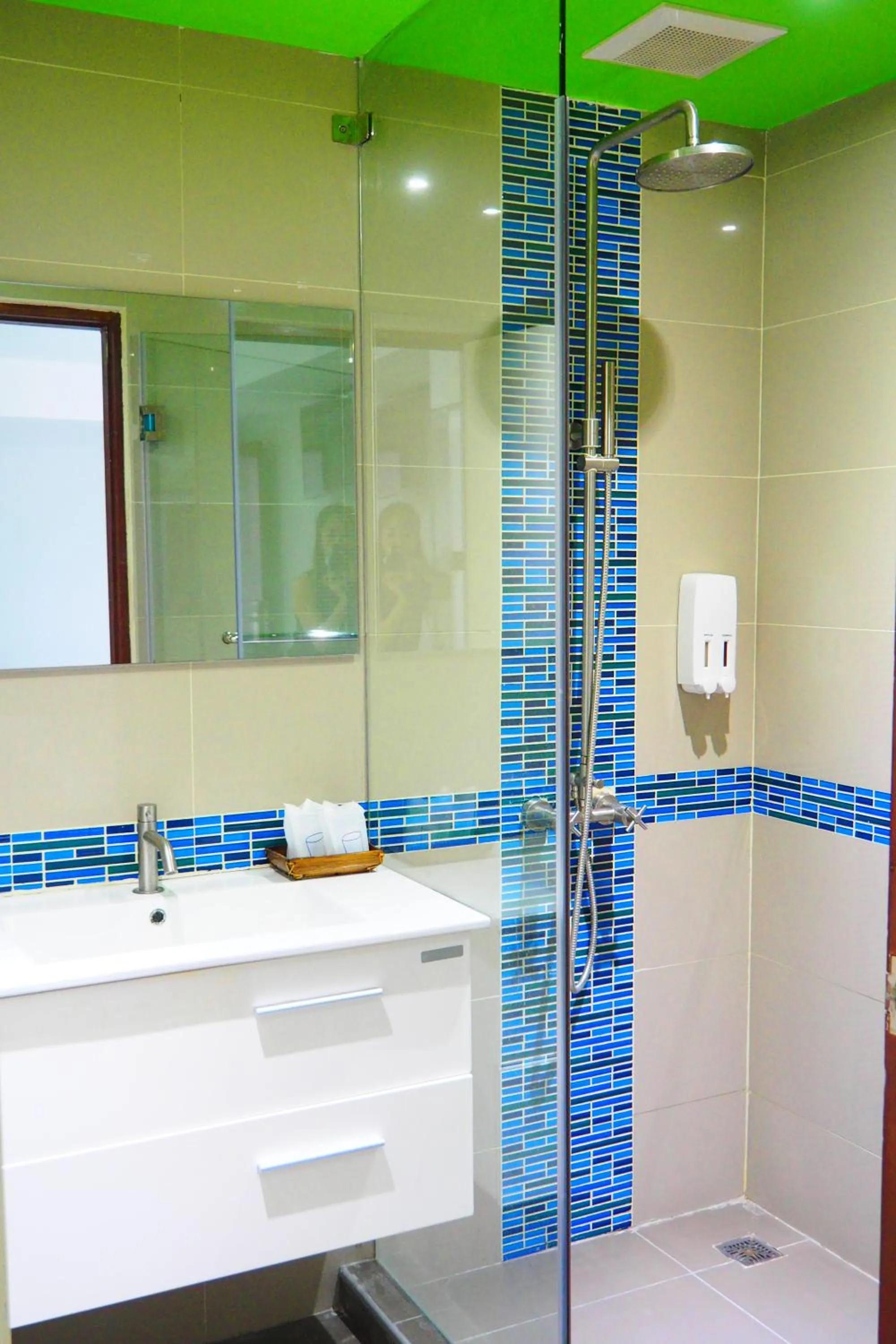 Shower in Blue Orchids Hotel