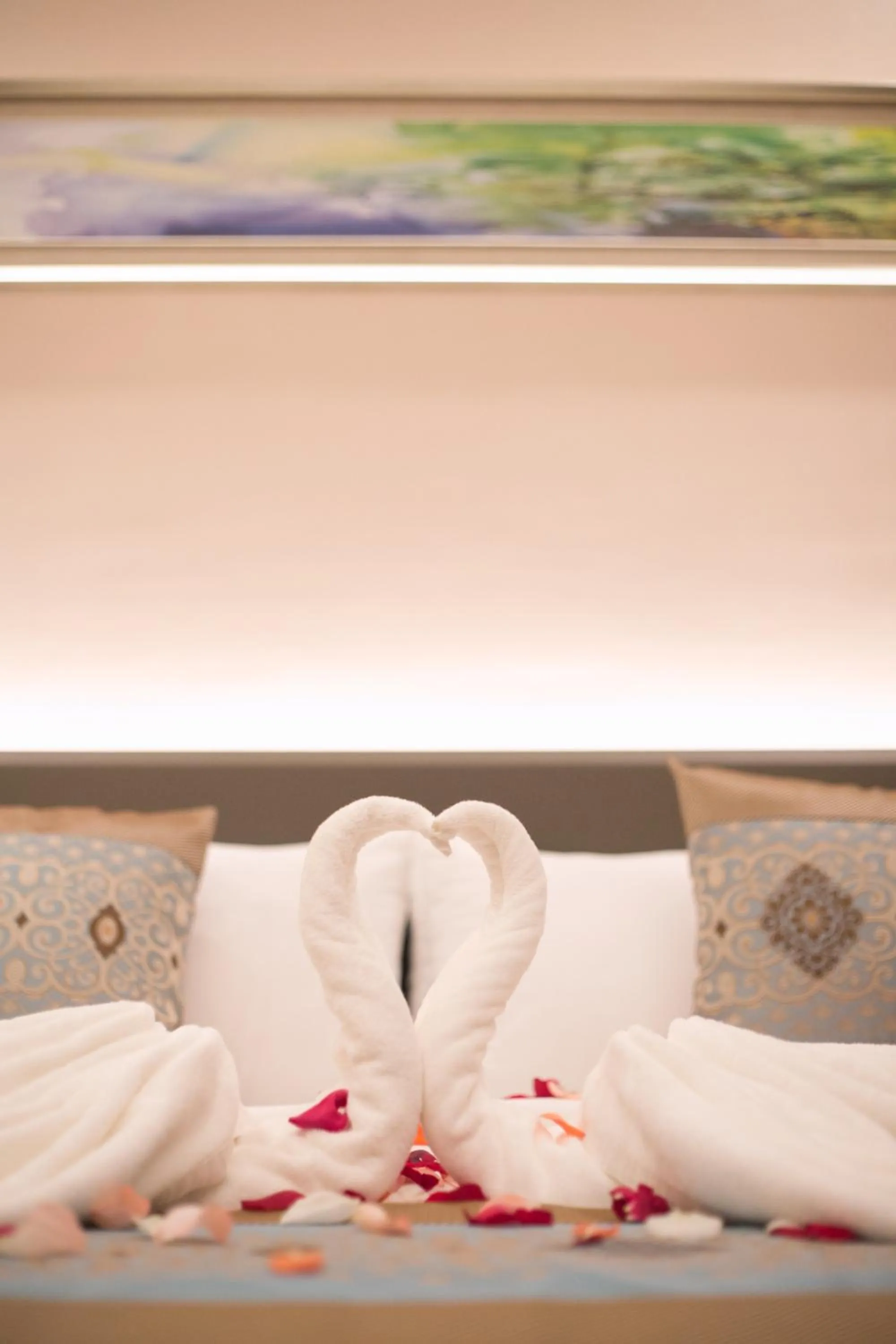 Decorative detail, Bed in V8 Hotel Johor Bahru