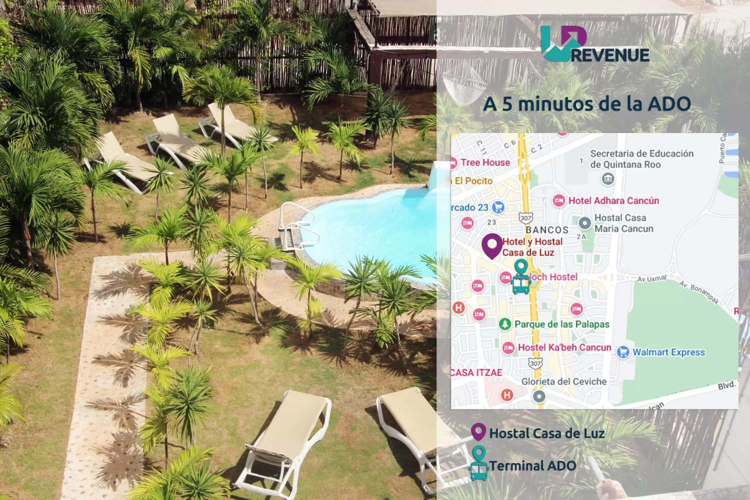 Garden, Bird's-eye View in Hotel & Hostal Casa de Luz Cancun