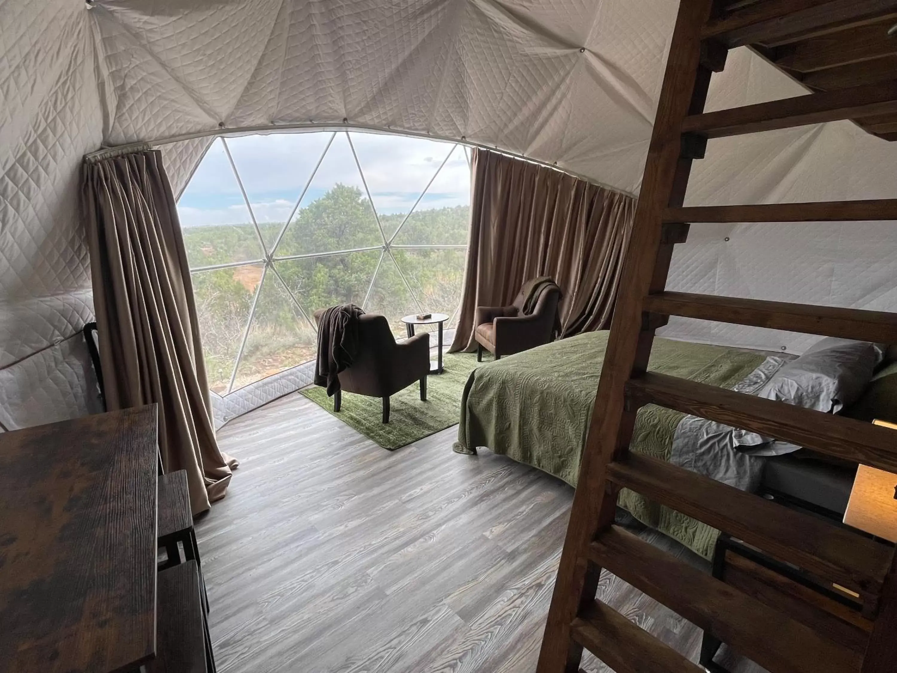 Bed in Canyon Rim Domes - A Luxury Glamping Experience!!