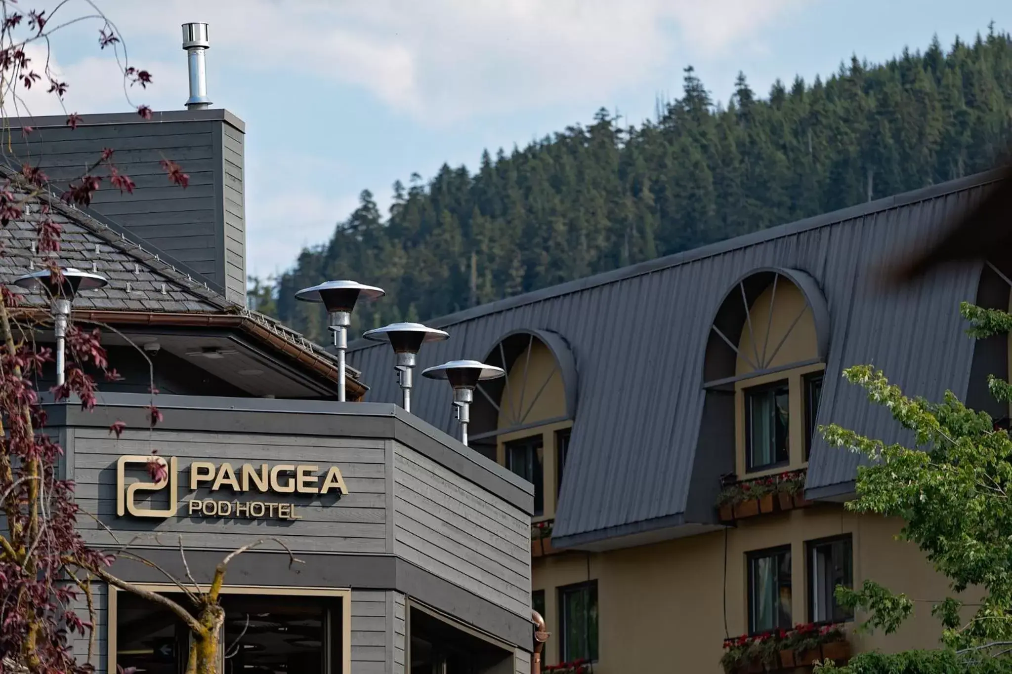 Patio, Property Building in Pangea Pod Hotel