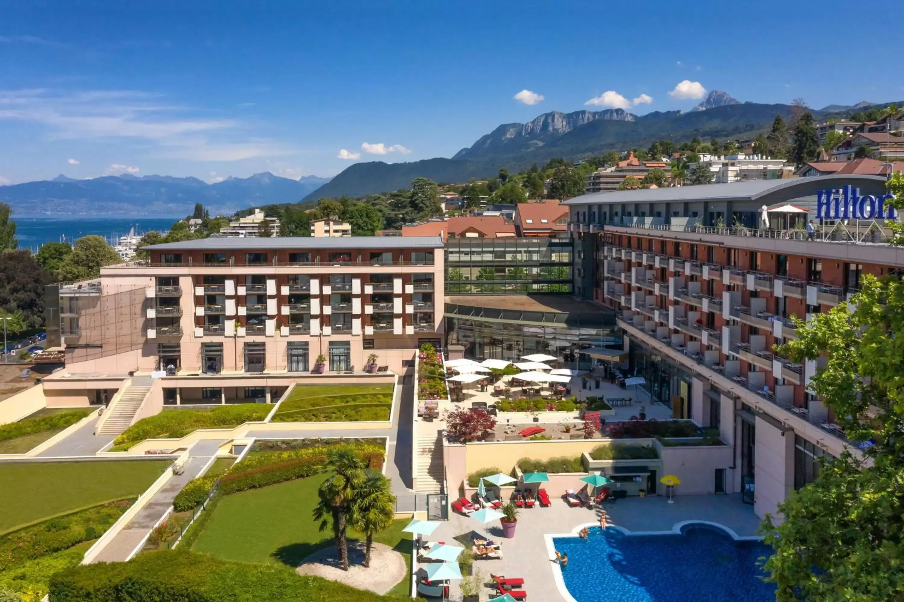 Property building, Bird's-eye View in Hilton Evian Les Bains