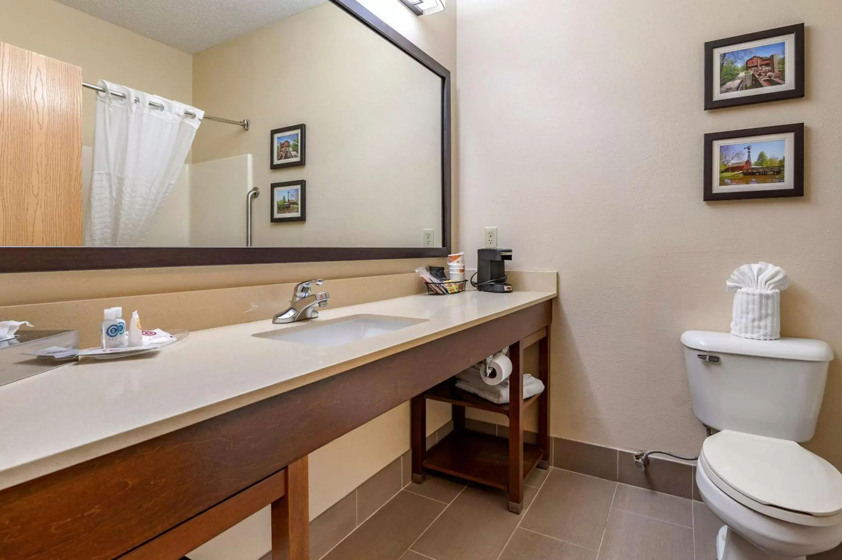 Bedroom, Bathroom in Comfort Suites North Elkhart