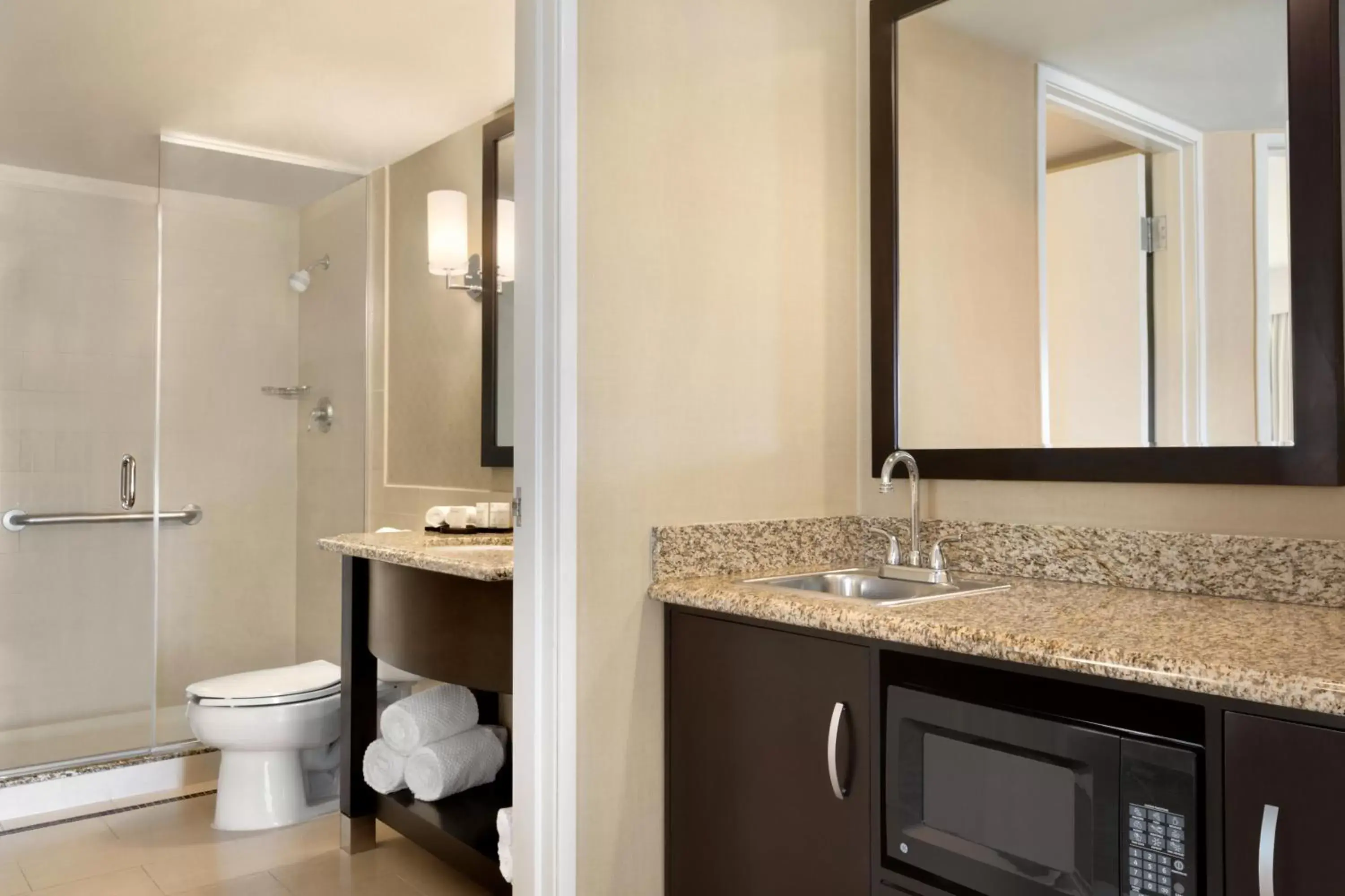 Shower, Bathroom in Embassy Suites Los Angeles Glendale