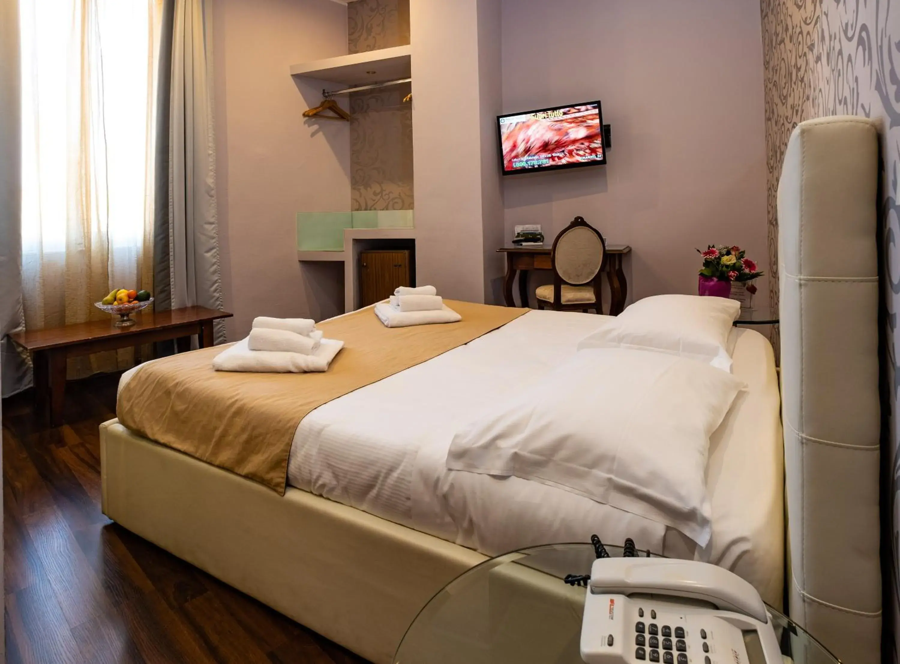 Bed in Antico Hotel Moderno