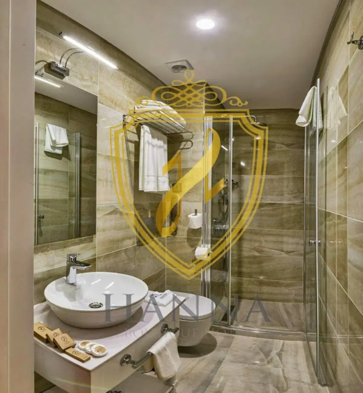 Decorative detail, Bathroom in Hanna Hotel