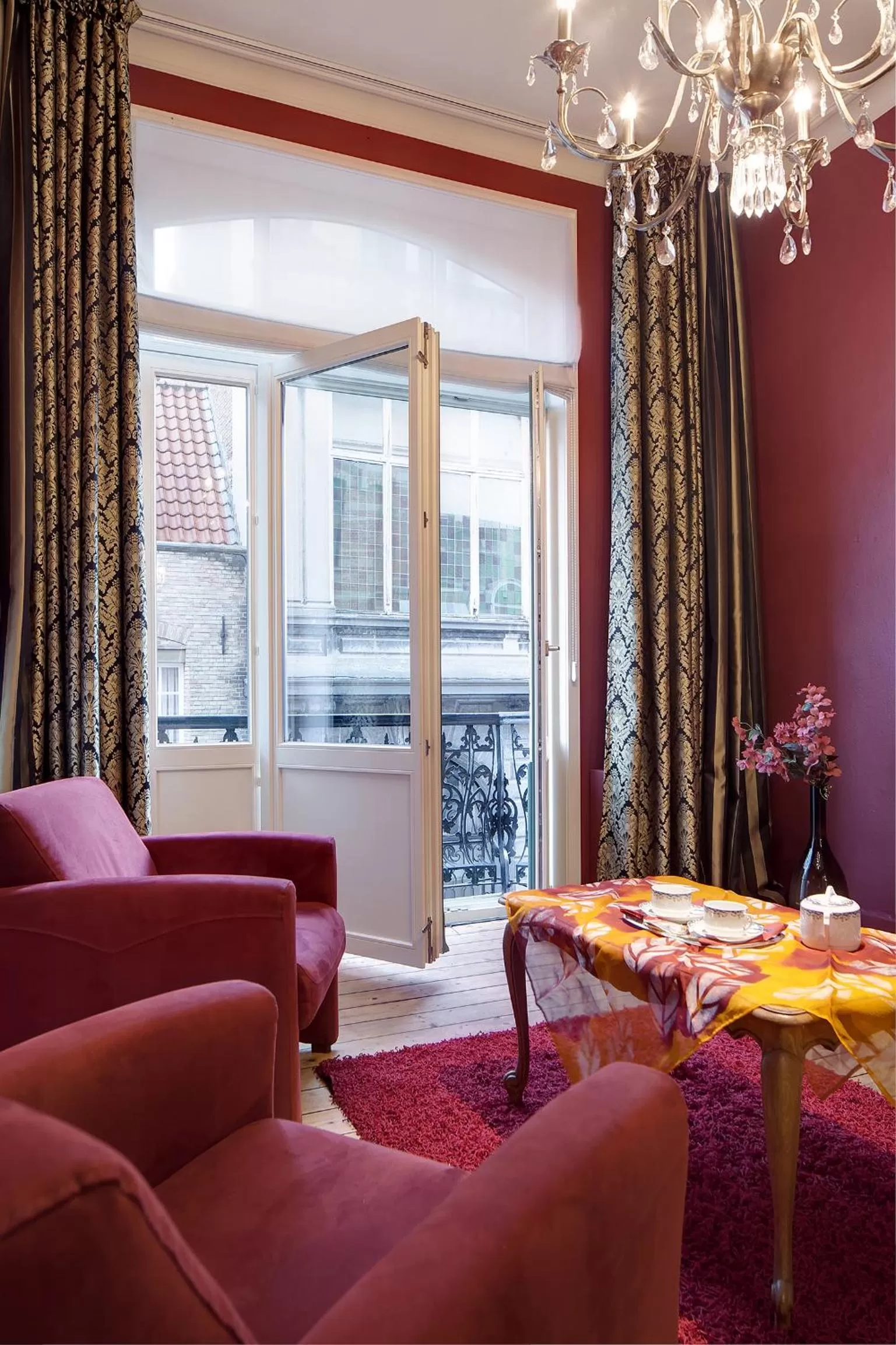 Seating area in B&B In Bruges